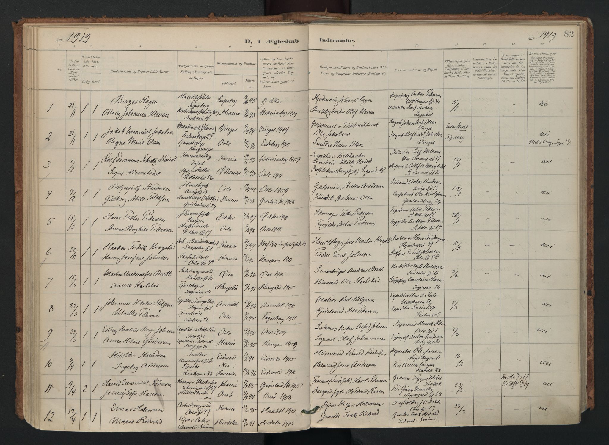 Gamlebyen prestekontor Kirkebøker, AV/SAO-A-10884/F/Fa/L0011: Ministerialbok nr. 11, 1901-1939, s. 82