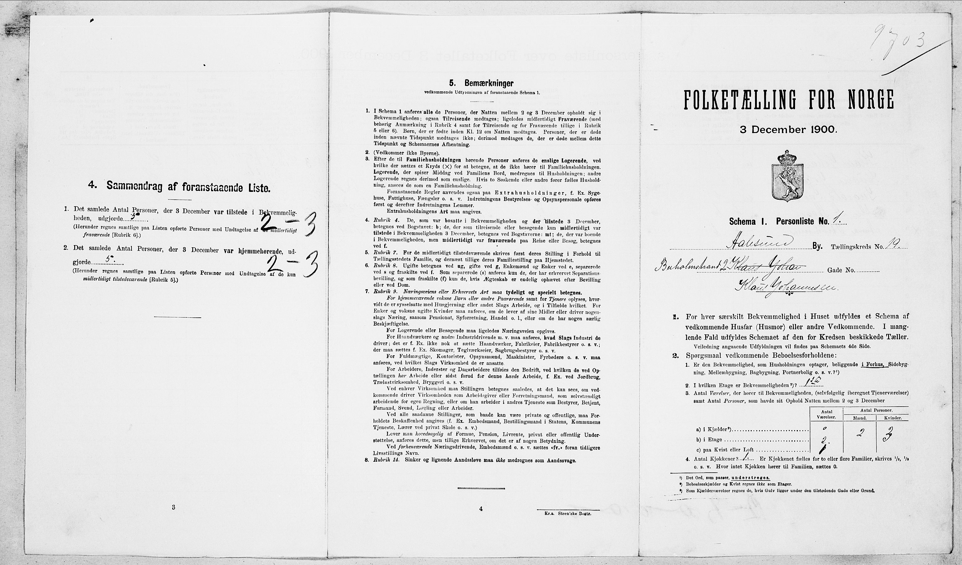 SAT, Folketelling 1900 for 1501 Ålesund kjøpstad, 1900, s. 4720