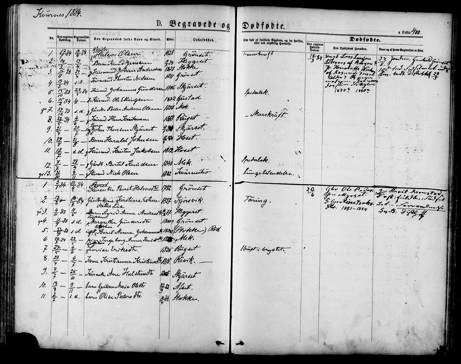 Ministerialprotokoller, klokkerbøker og fødselsregistre - Møre og Romsdal, AV/SAT-A-1454/568/L0805: Ministerialbok nr. 568A12 /1, 1869-1884, s. 400