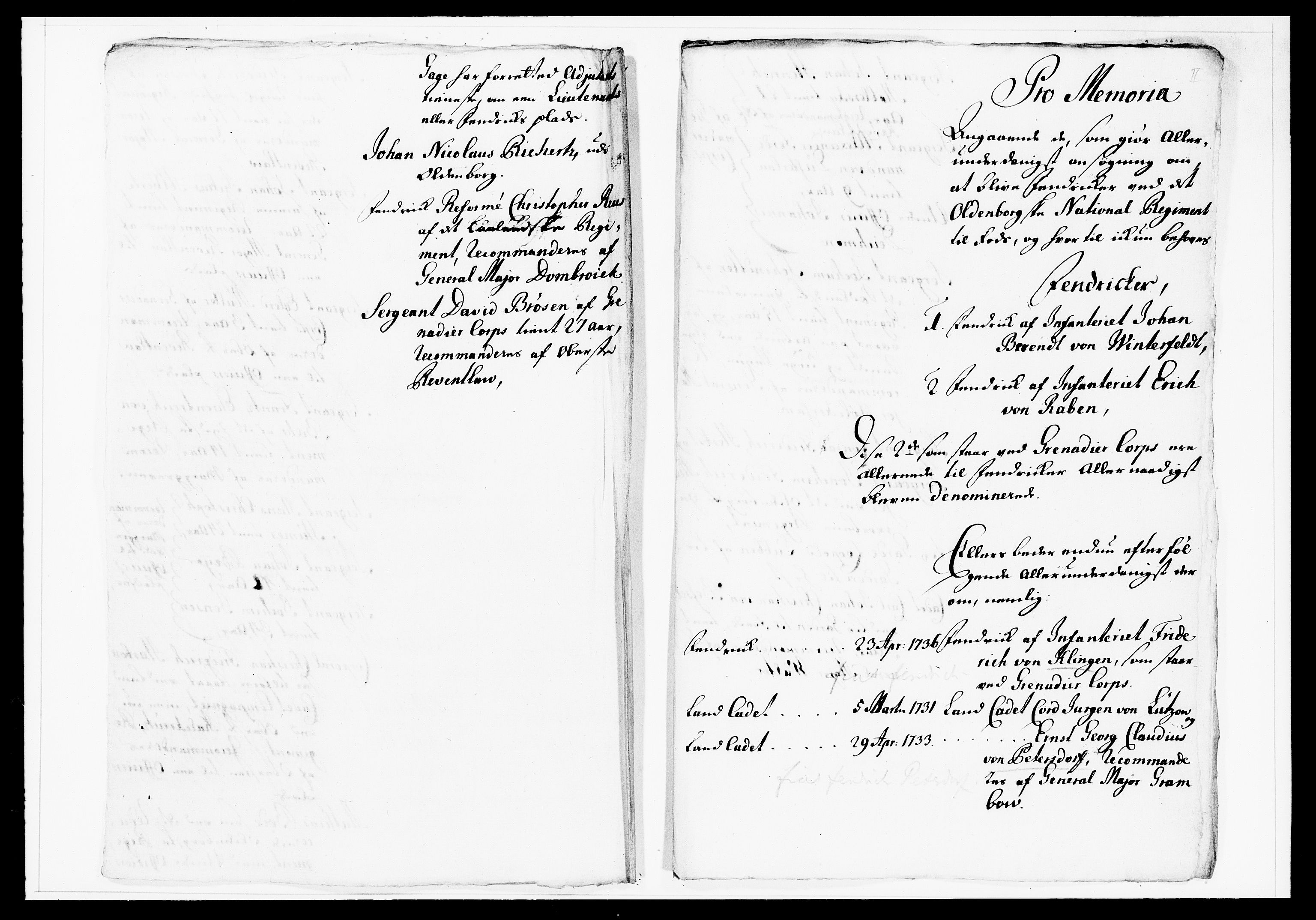 Krigskollegiet, Krigskancelliet, DRA/A-0006/-/1138-1142: Refererede sager, 1737, s. 164