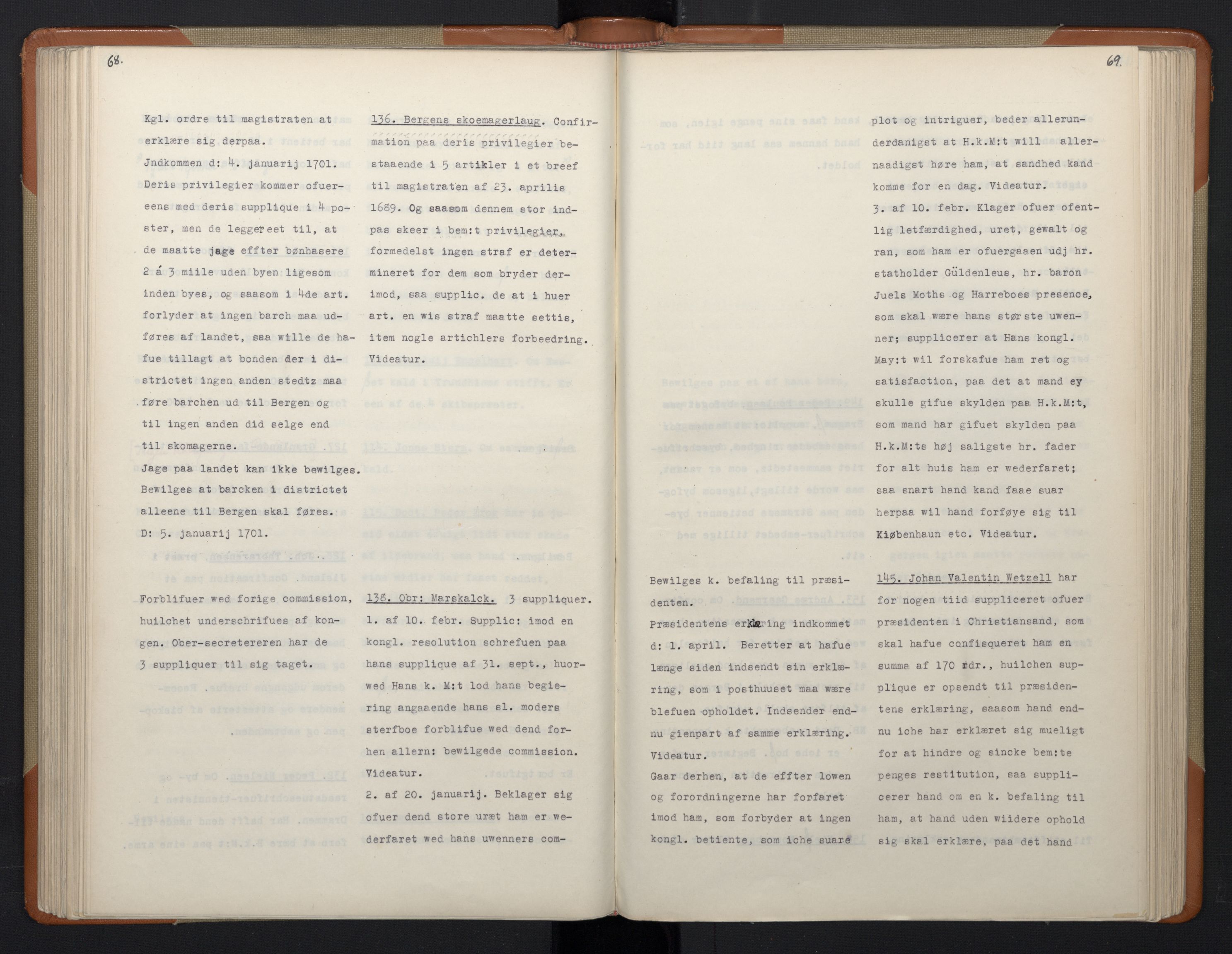 Avskriftsamlingen, RA/EA-4022/F/Fa/L0068: Supplikker, 1699-1700, s. 127