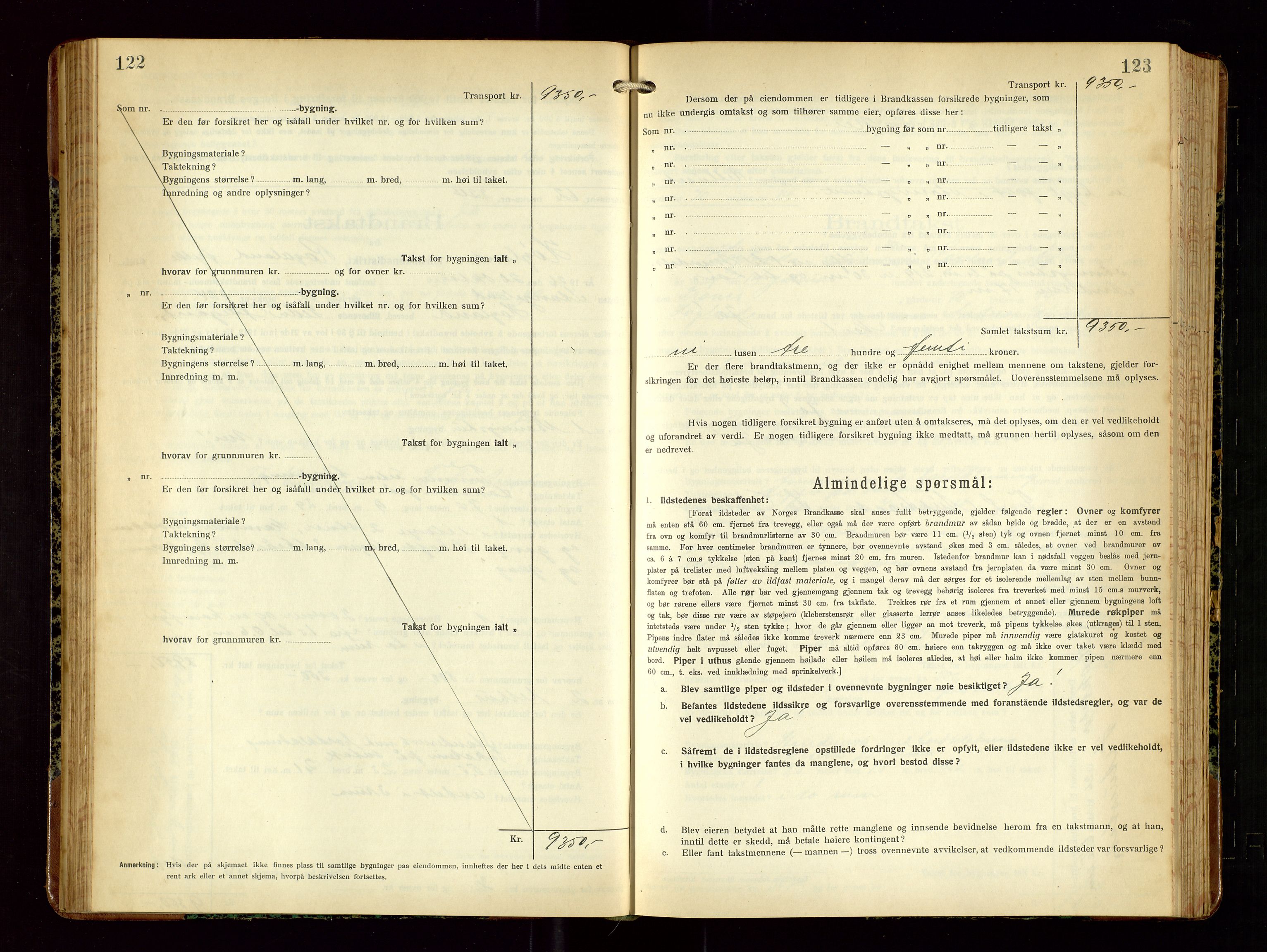 Høyland/Sandnes lensmannskontor, SAST/A-100166/Gob/L0004: "Brandtakstprotokol", 1924-1933, s. 122-123