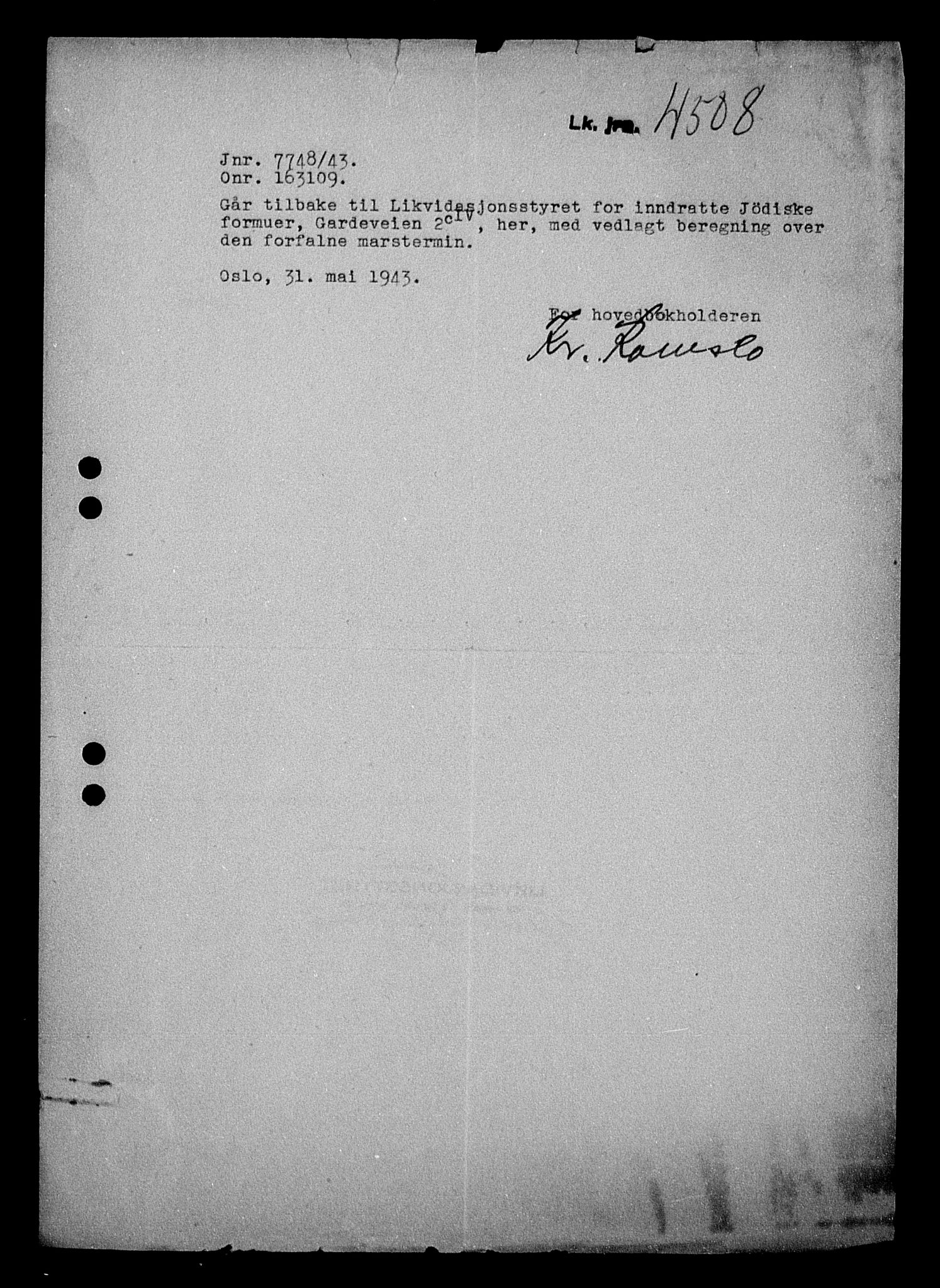 Justisdepartementet, Tilbakeføringskontoret for inndratte formuer, AV/RA-S-1564/H/Hc/Hcc/L0927: --, 1945-1947, s. 196