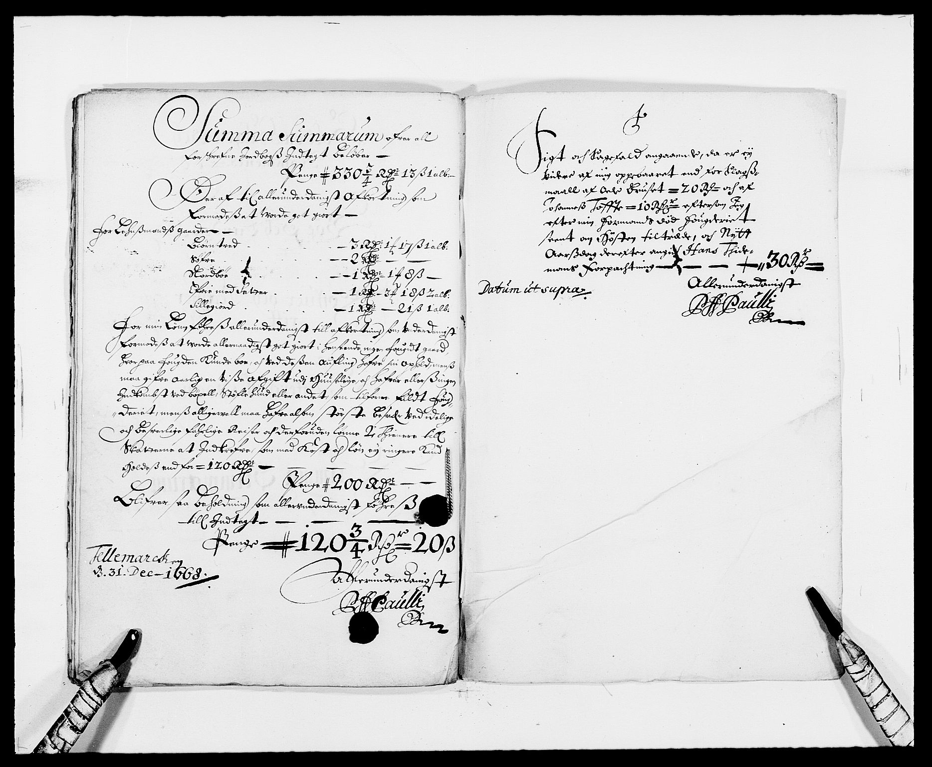 Rentekammeret inntil 1814, Reviderte regnskaper, Fogderegnskap, RA/EA-4092/R35/L2058: Fogderegnskap Øvre og Nedre Telemark, 1668-1670, s. 304