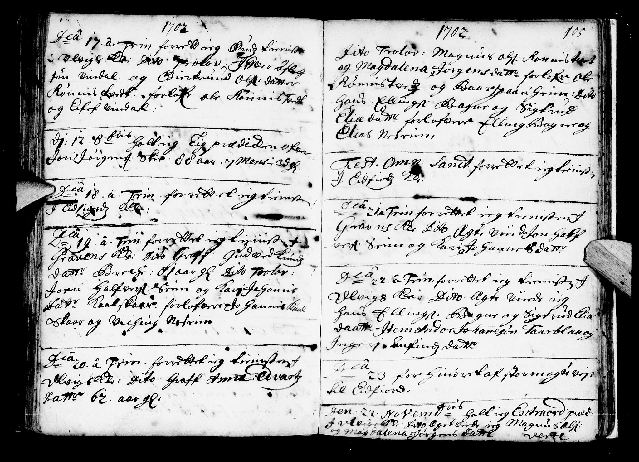 Ulvik sokneprestembete, AV/SAB-A-78801/H/Haa: Ministerialbok nr. A 2, 1689-1706, s. 105