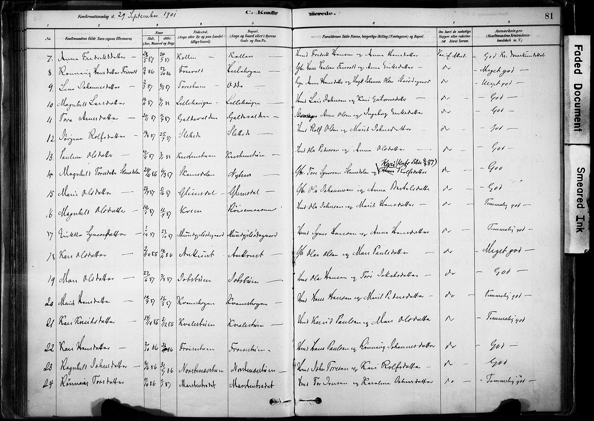 Lom prestekontor, AV/SAH-PREST-070/K/L0009: Ministerialbok nr. 9, 1878-1907, s. 81