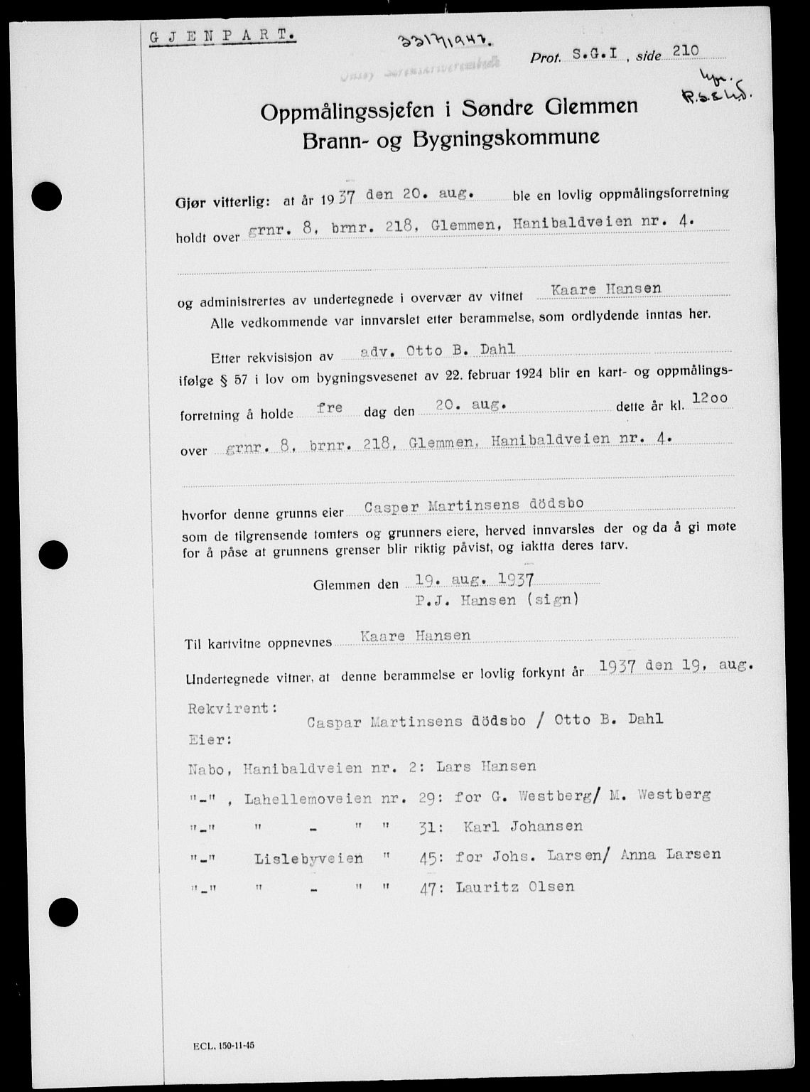 Onsøy sorenskriveri, SAO/A-10474/G/Ga/Gab/L0022: Pantebok nr. II A-22, 1947-1948, Dagboknr: 3317/1947