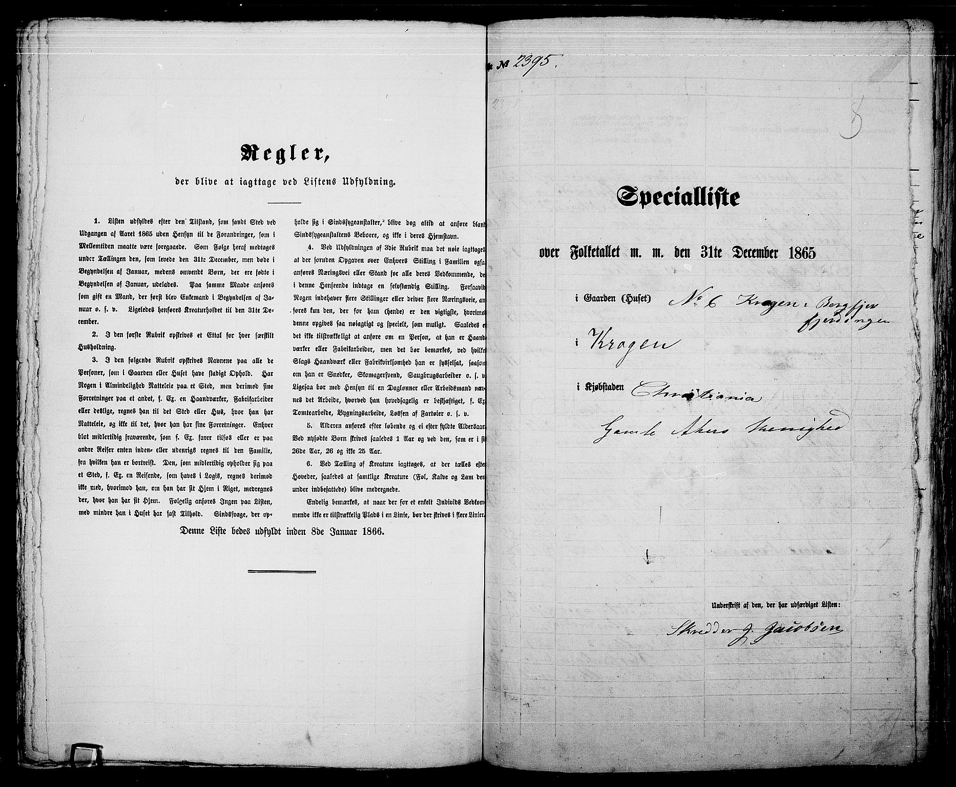 RA, Folketelling 1865 for 0301 Kristiania kjøpstad, 1865, s. 5321
