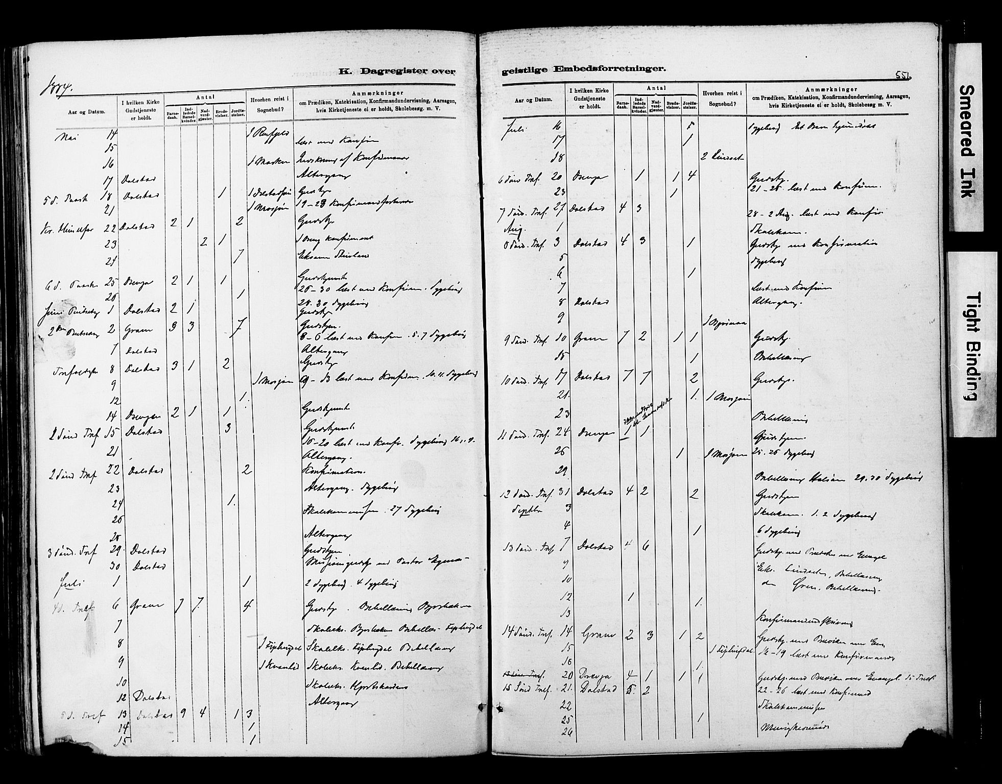 Ministerialprotokoller, klokkerbøker og fødselsregistre - Nordland, AV/SAT-A-1459/820/L0295: Ministerialbok nr. 820A16, 1880-1896, s. 556