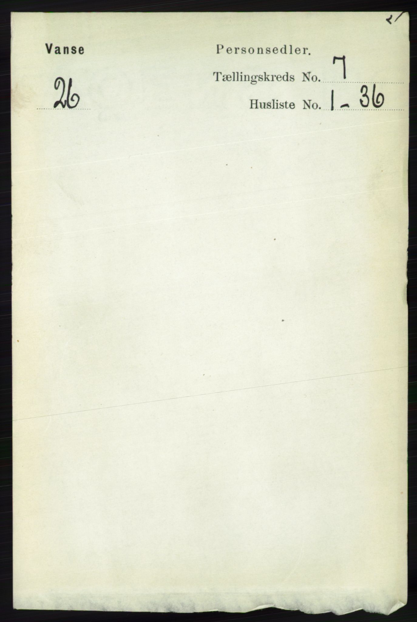 RA, Folketelling 1891 for 1041 Vanse herred, 1891, s. 4088