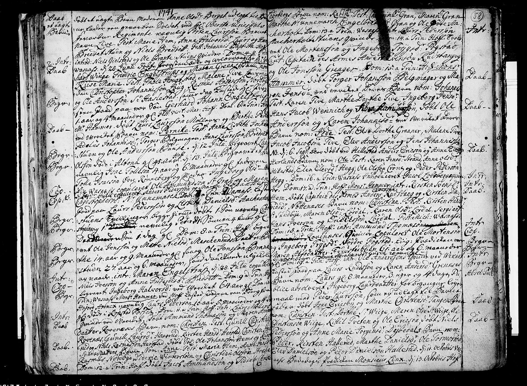Hof kirkebøker, SAKO/A-64/F/Fa/L0001: Ministerialbok nr. I 1, 1704-1745, s. 58