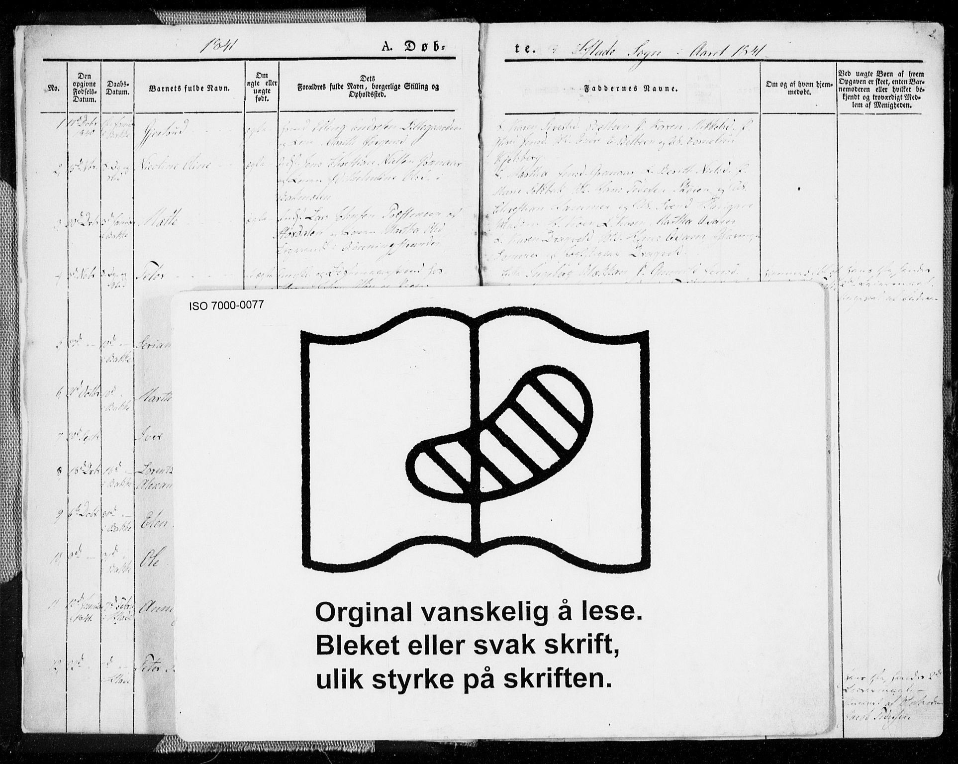 Ministerialprotokoller, klokkerbøker og fødselsregistre - Sør-Trøndelag, AV/SAT-A-1456/606/L0290: Ministerialbok nr. 606A05, 1841-1847, s. 2