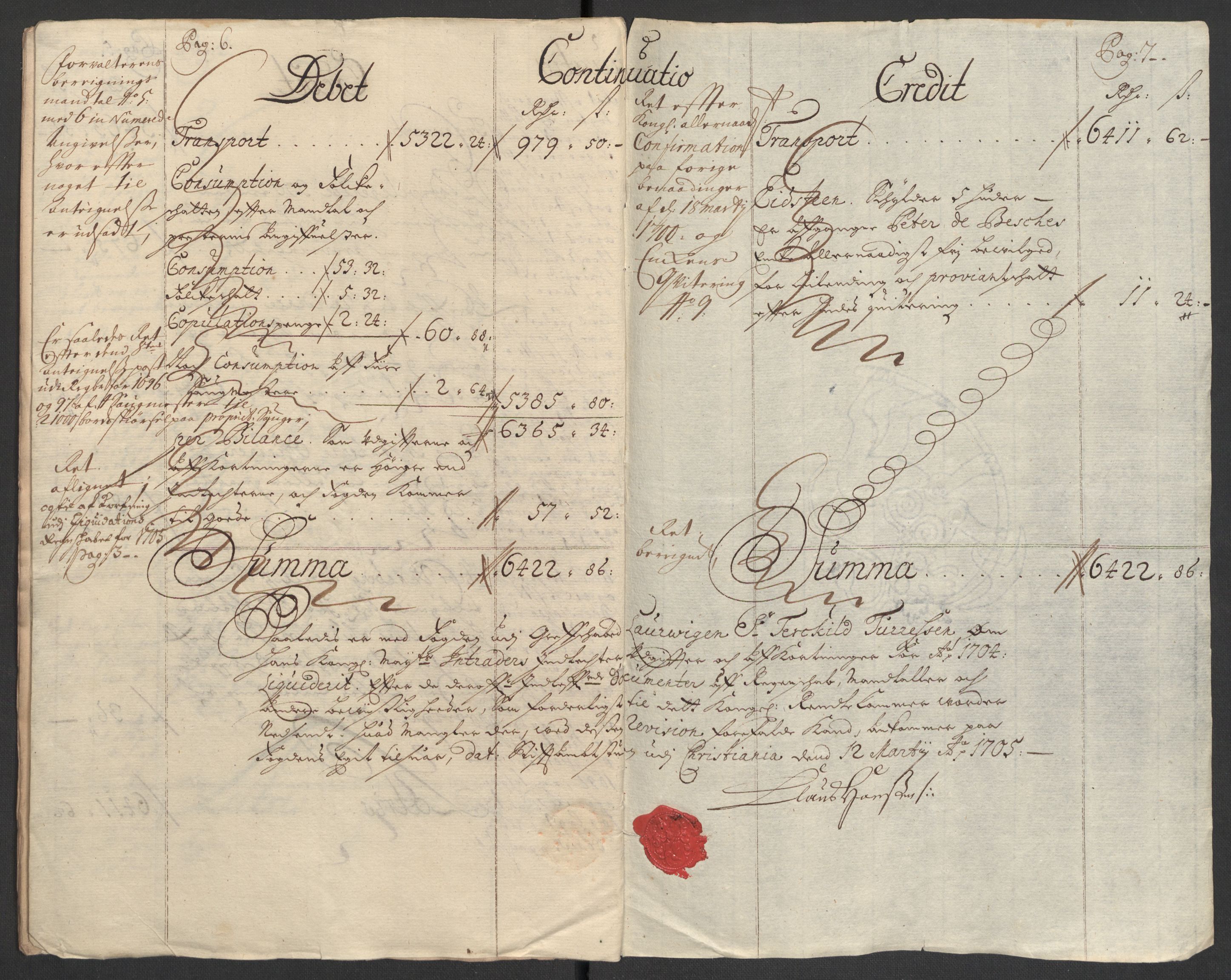Rentekammeret inntil 1814, Reviderte regnskaper, Fogderegnskap, AV/RA-EA-4092/R33/L1978: Fogderegnskap Larvik grevskap, 1704-1705, s. 11