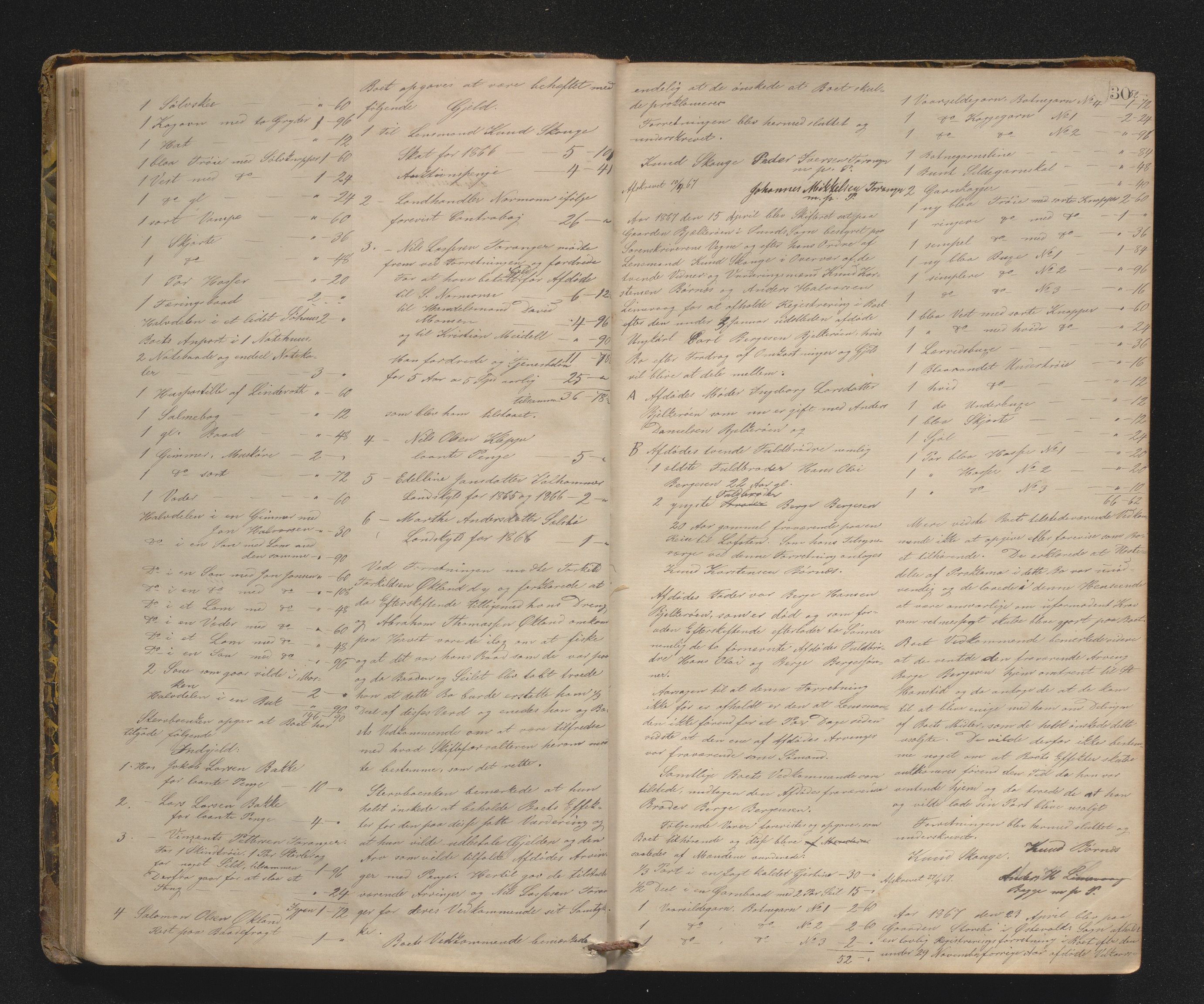 Lensmannen i Sund og Austevoll, AV/SAB-A-35201/0006/L0010: Registreringsprotokoll, 1863-1877, s. 29b-30a