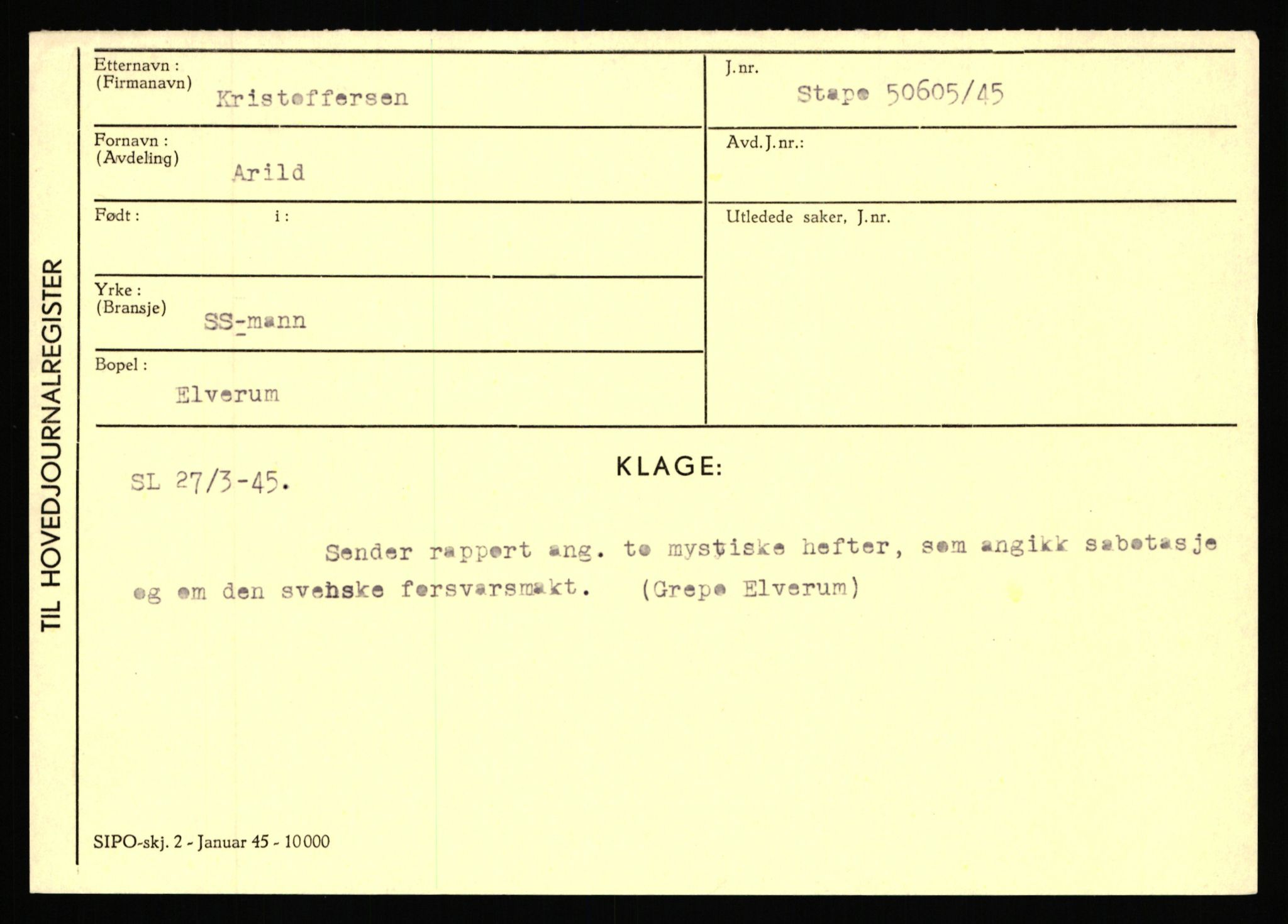 Statspolitiet - Hovedkontoret / Osloavdelingen, AV/RA-S-1329/C/Ca/L0009: Knutsen - Limstrand, 1943-1945, s. 1684