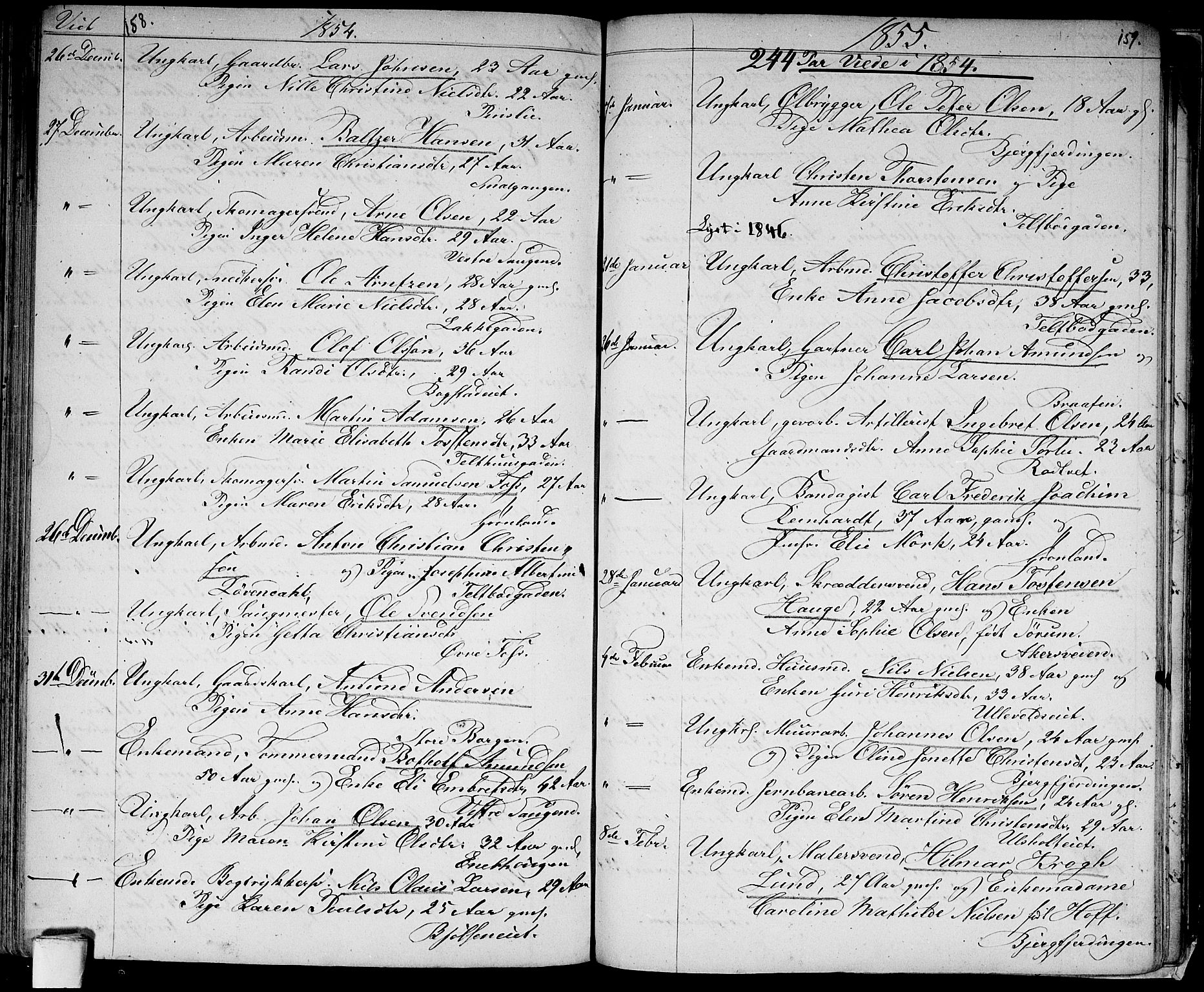 Aker prestekontor kirkebøker, AV/SAO-A-10861/G/L0011: Klokkerbok nr. 11, 1846-1859, s. 158-159