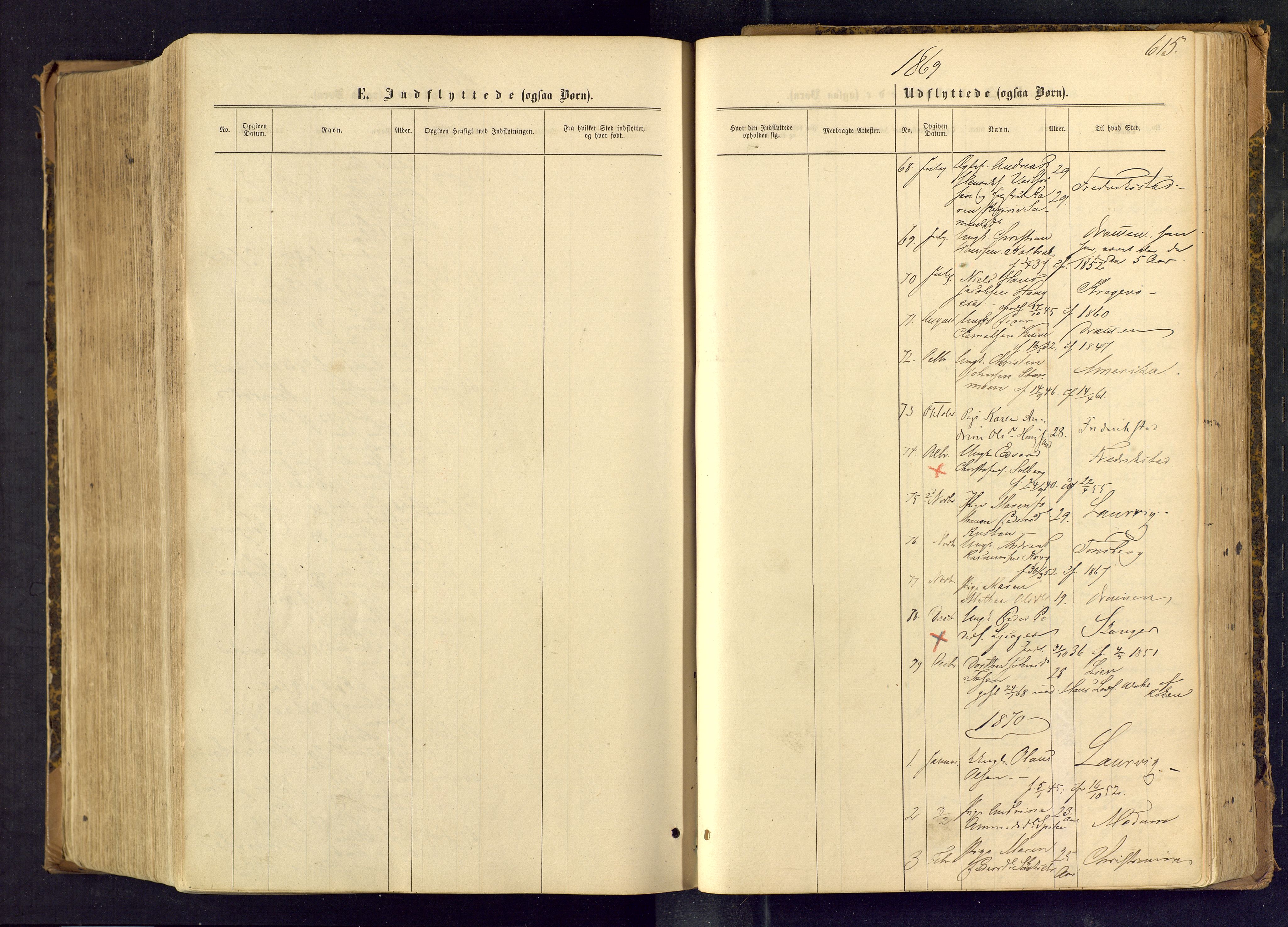 Eiker kirkebøker, SAKO/A-4/F/Fa/L0017: Ministerialbok nr. I 17, 1869-1877, s. 615