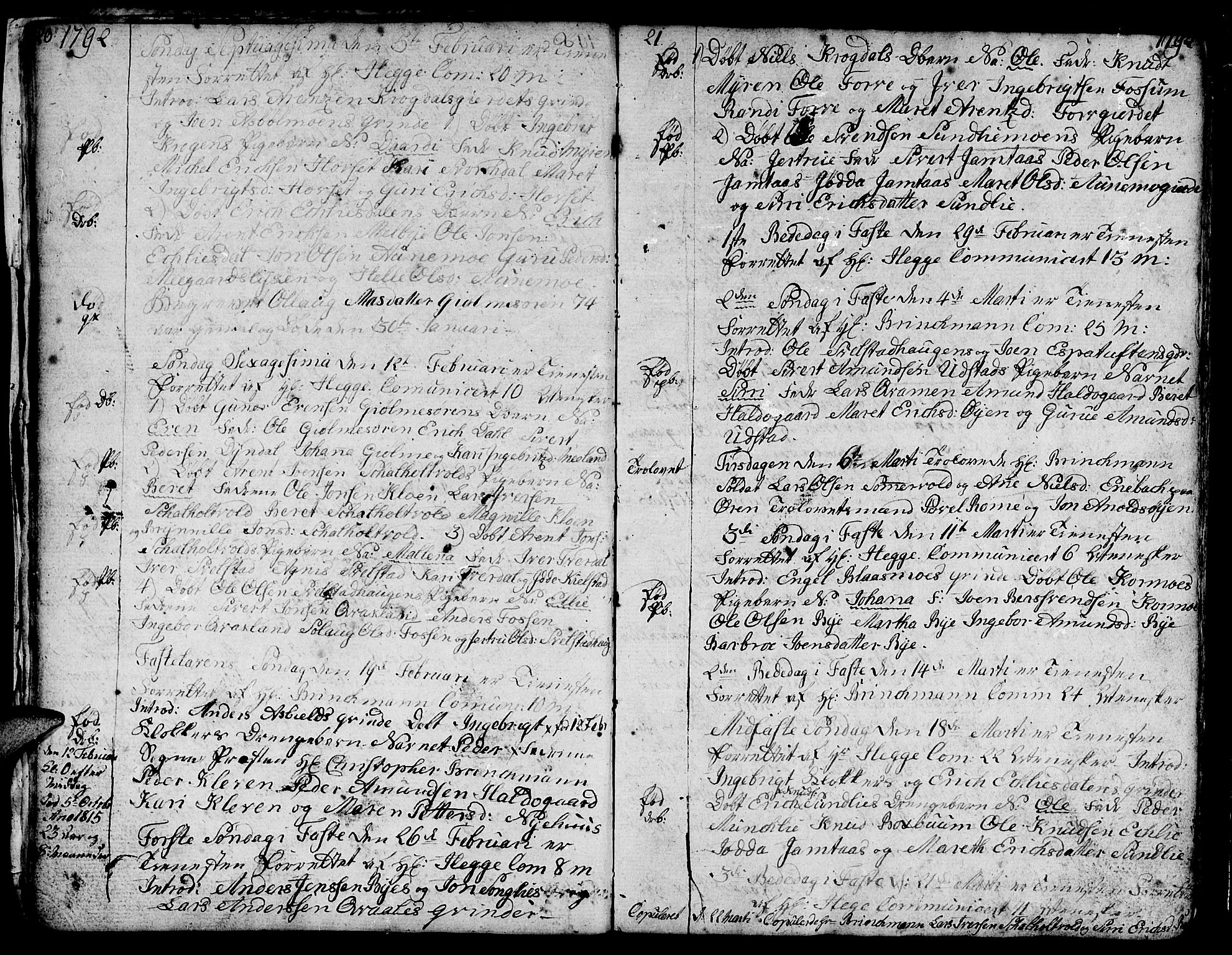 Ministerialprotokoller, klokkerbøker og fødselsregistre - Sør-Trøndelag, SAT/A-1456/668/L0815: Klokkerbok nr. 668C04, 1791-1815, s. 20-21