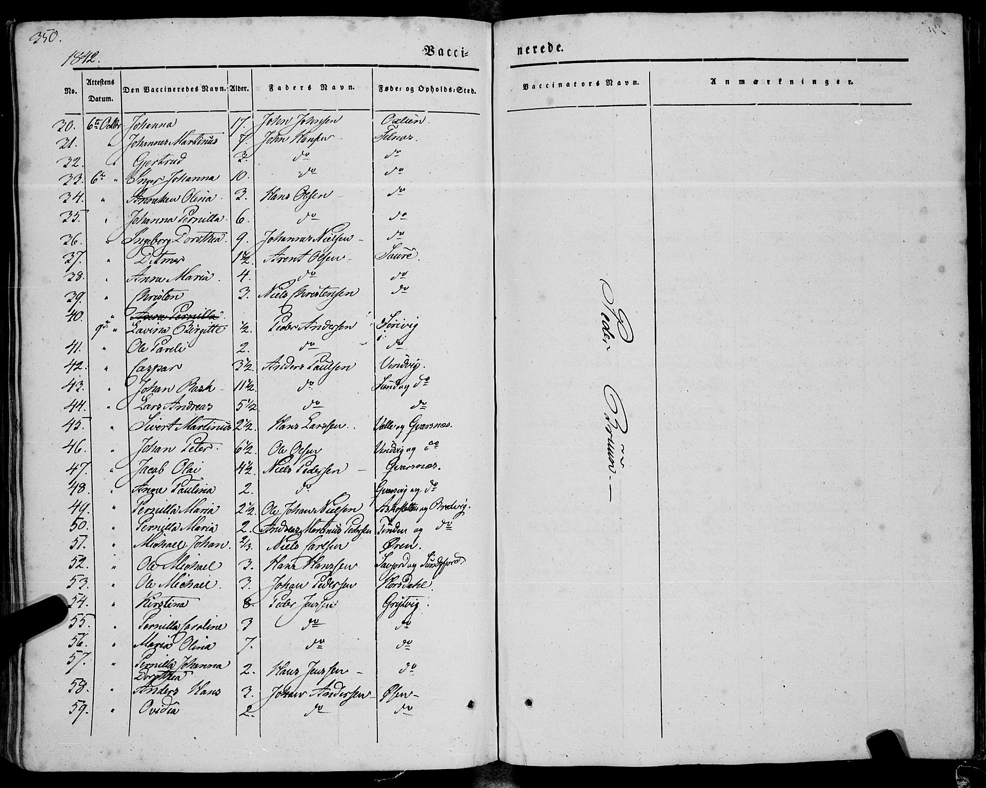 Ministerialprotokoller, klokkerbøker og fødselsregistre - Nordland, AV/SAT-A-1459/805/L0097: Ministerialbok nr. 805A04, 1837-1861, s. 350