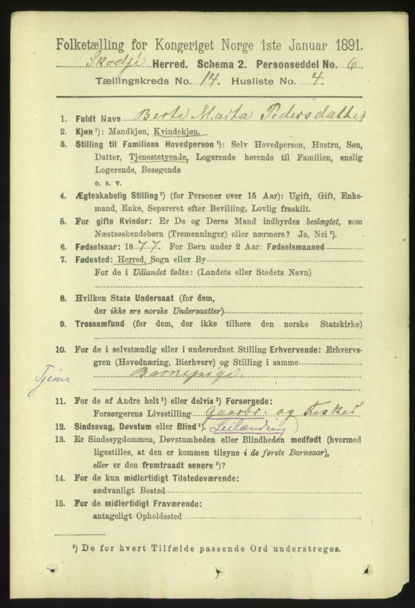 RA, Folketelling 1891 for 1529 Skodje herred, 1891, s. 3033