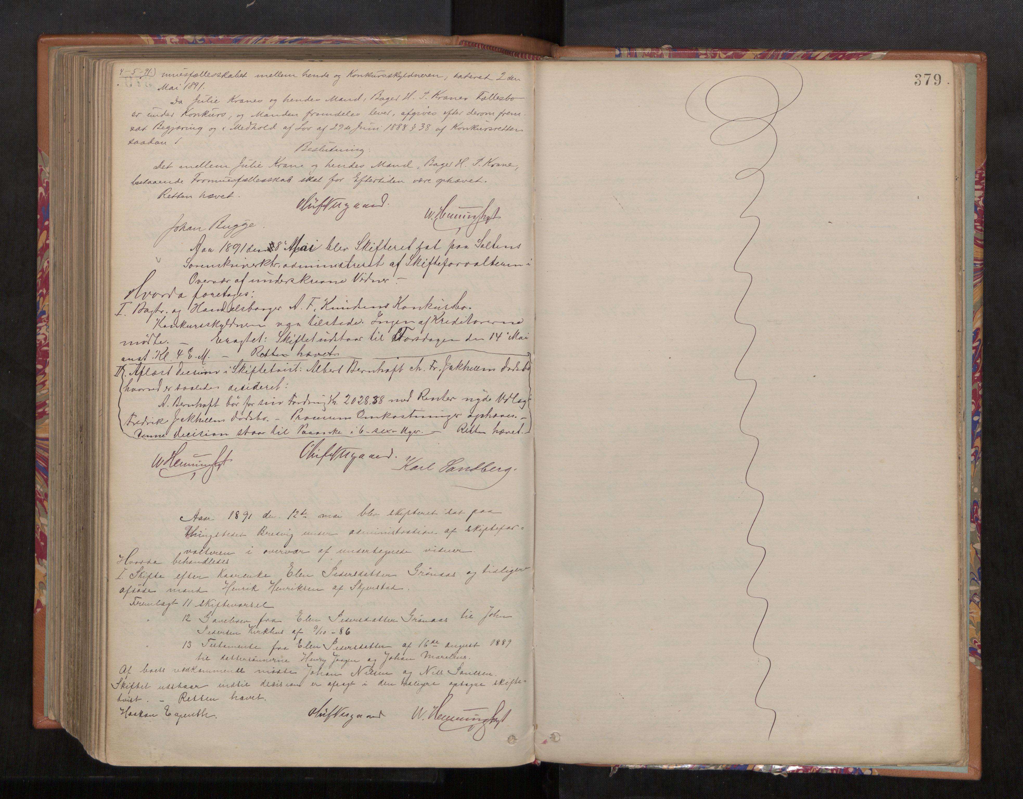 Salten sorenskriveri, AV/SAT-A-4578/1/3/3B/L0008: Skiftebehandlingsprotokoll, 1872-1891, s. 379