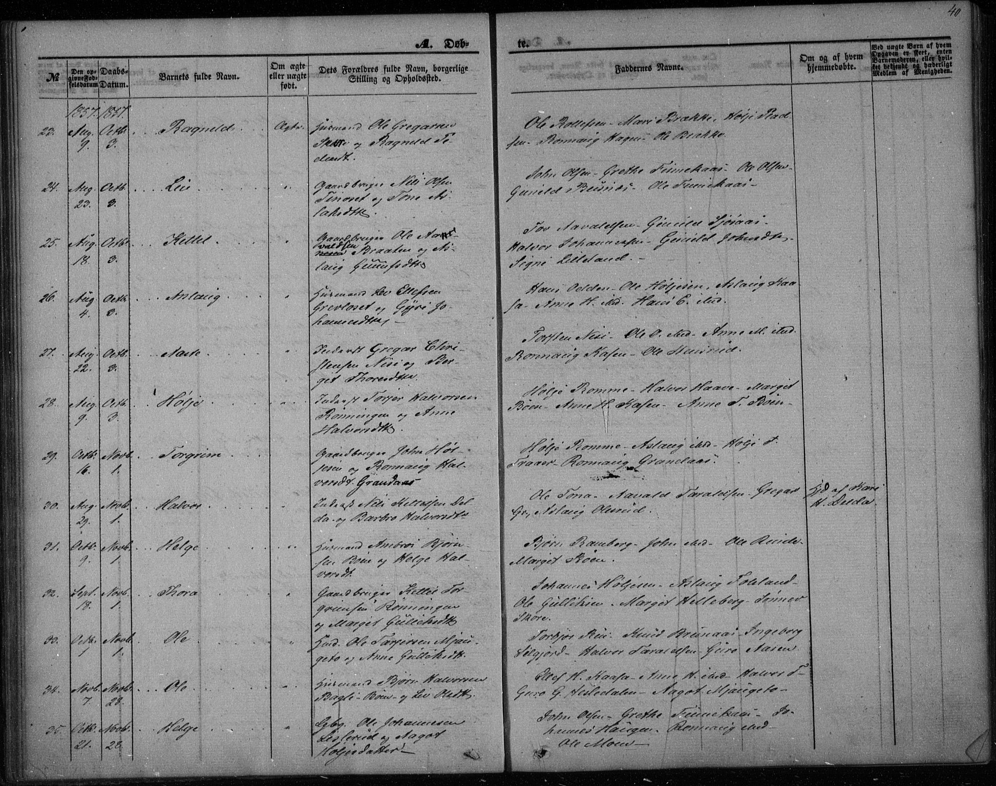 Gransherad kirkebøker, AV/SAKO-A-267/F/Fa/L0002: Ministerialbok nr. I 2, 1844-1859, s. 40