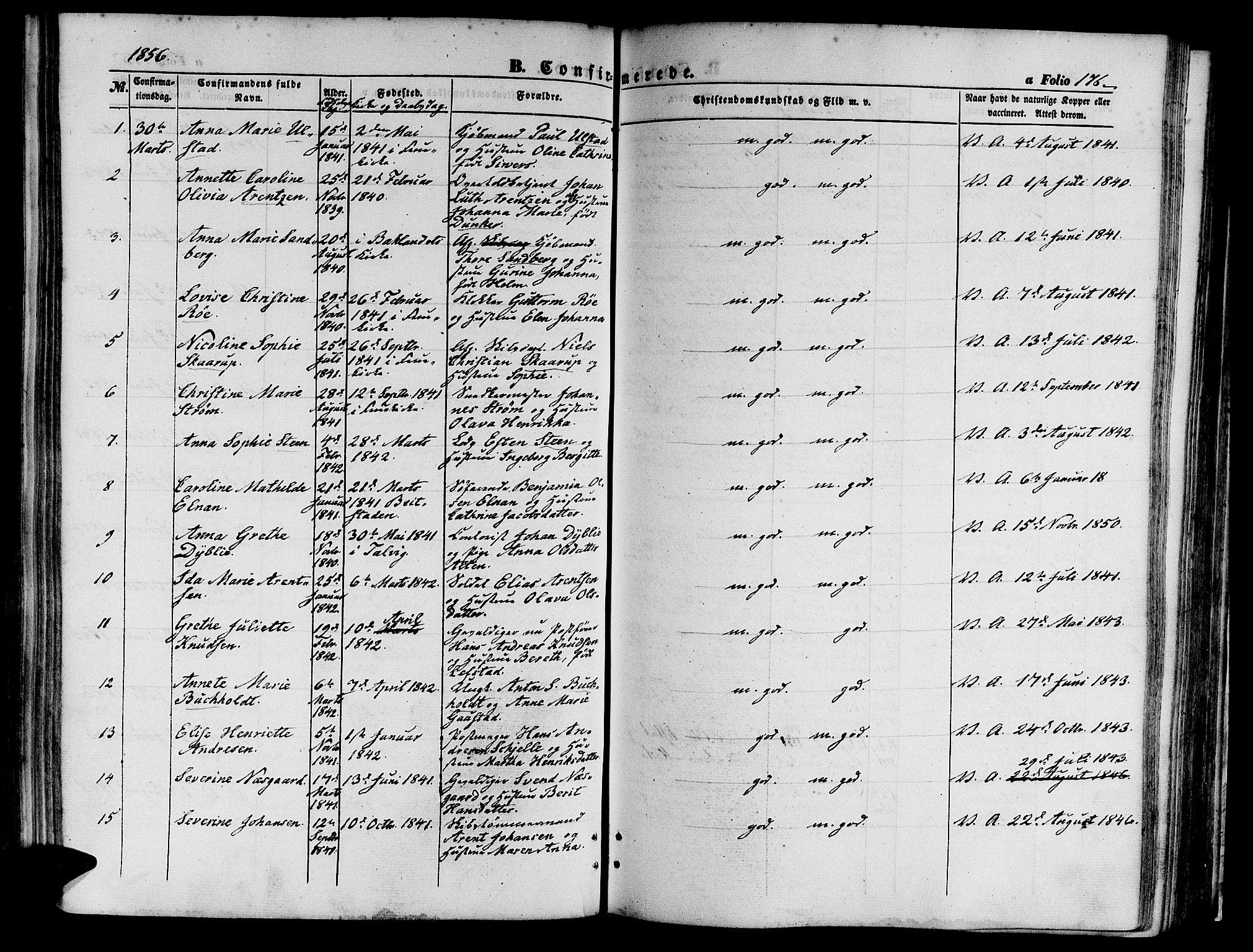 Ministerialprotokoller, klokkerbøker og fødselsregistre - Sør-Trøndelag, SAT/A-1456/602/L0138: Klokkerbok nr. 602C06, 1853-1858, s. 176