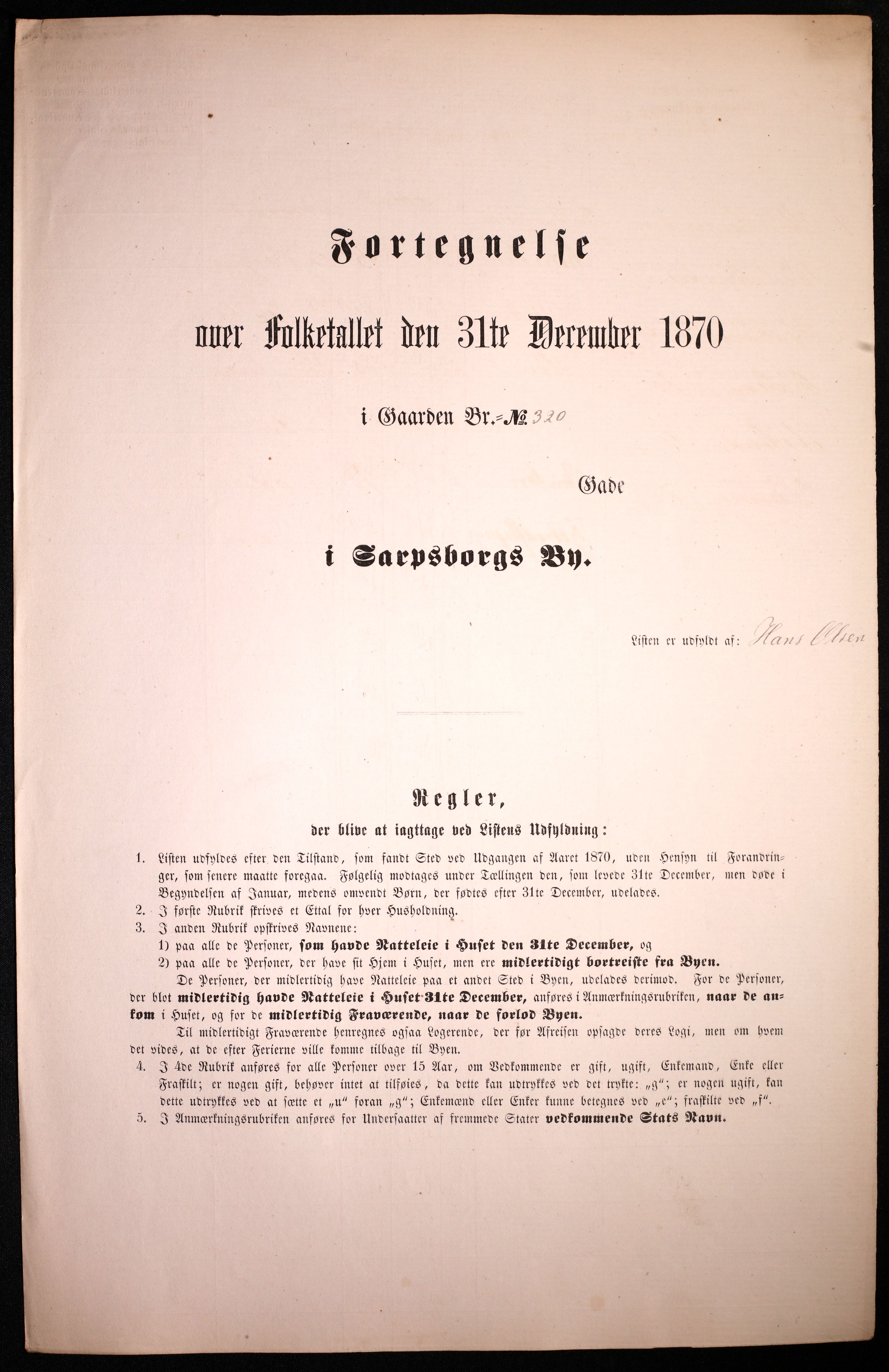 RA, Folketelling 1870 for 0102 Sarpsborg kjøpstad, 1870, s. 271