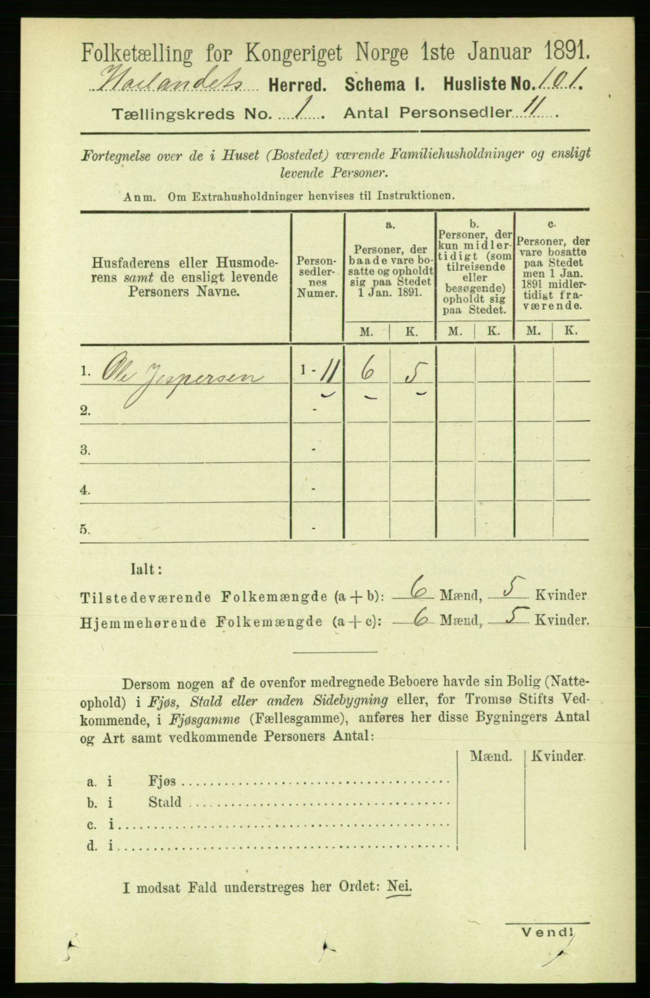 RA, Folketelling 1891 for 1651 Hølonda herred, 1891, s. 116