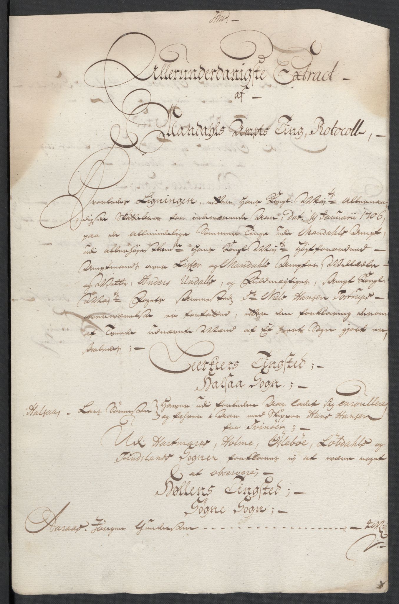 Rentekammeret inntil 1814, Reviderte regnskaper, Fogderegnskap, RA/EA-4092/R43/L2551: Fogderegnskap Lista og Mandal, 1705-1709, s. 301