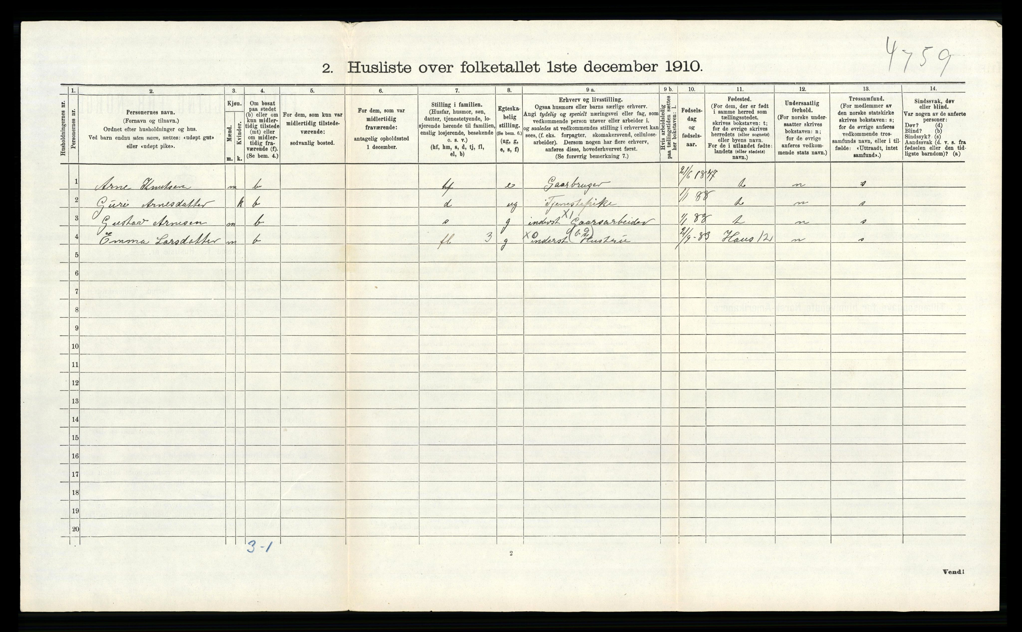 RA, Folketelling 1910 for 1257 Alversund herred, 1910, s. 527
