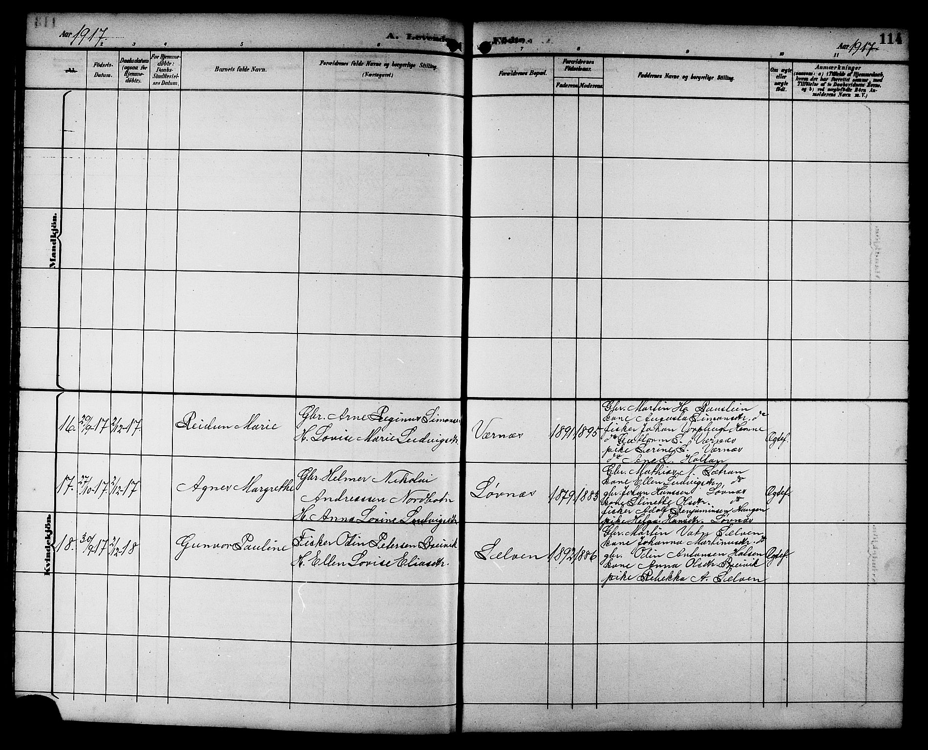 Ministerialprotokoller, klokkerbøker og fødselsregistre - Sør-Trøndelag, AV/SAT-A-1456/662/L0757: Klokkerbok nr. 662C02, 1892-1918, s. 114