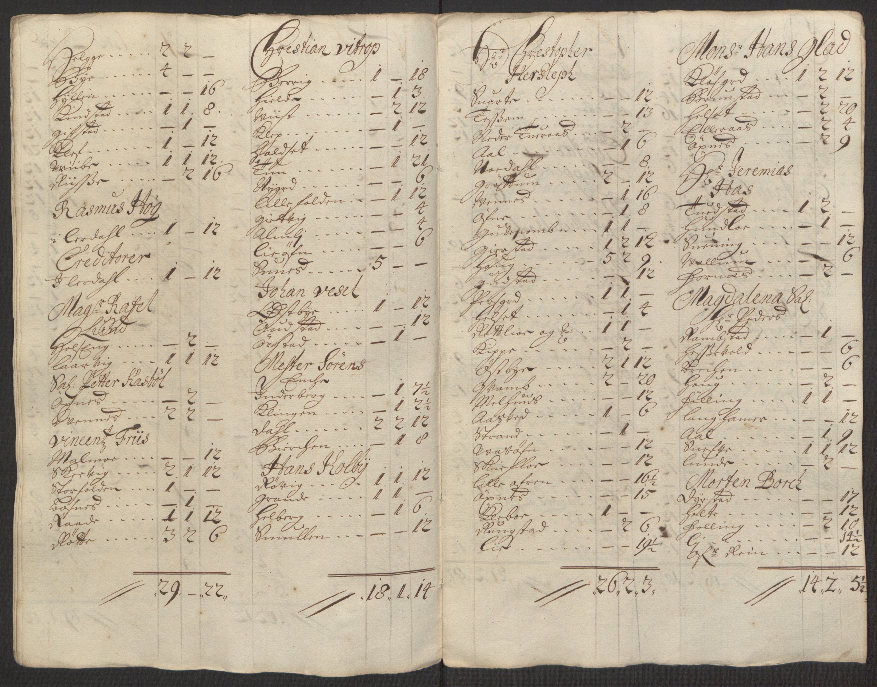 Rentekammeret inntil 1814, Reviderte regnskaper, Fogderegnskap, AV/RA-EA-4092/R63/L4309: Fogderegnskap Inderøy, 1695-1697, s. 40