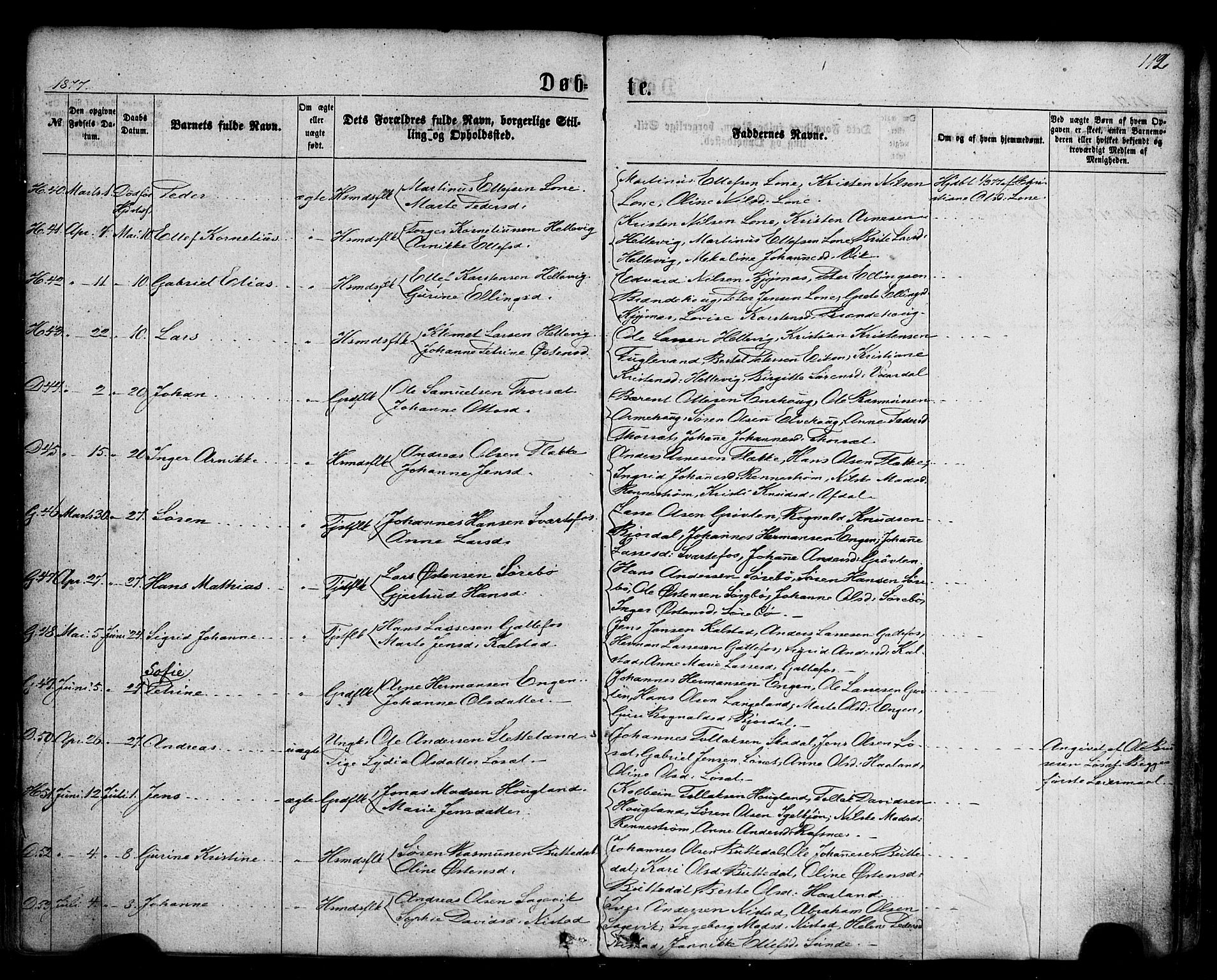 Fjaler sokneprestembete, AV/SAB-A-79801/H/Haa/Haaa/L0007: Ministerialbok nr. A 7, 1862-1881, s. 112