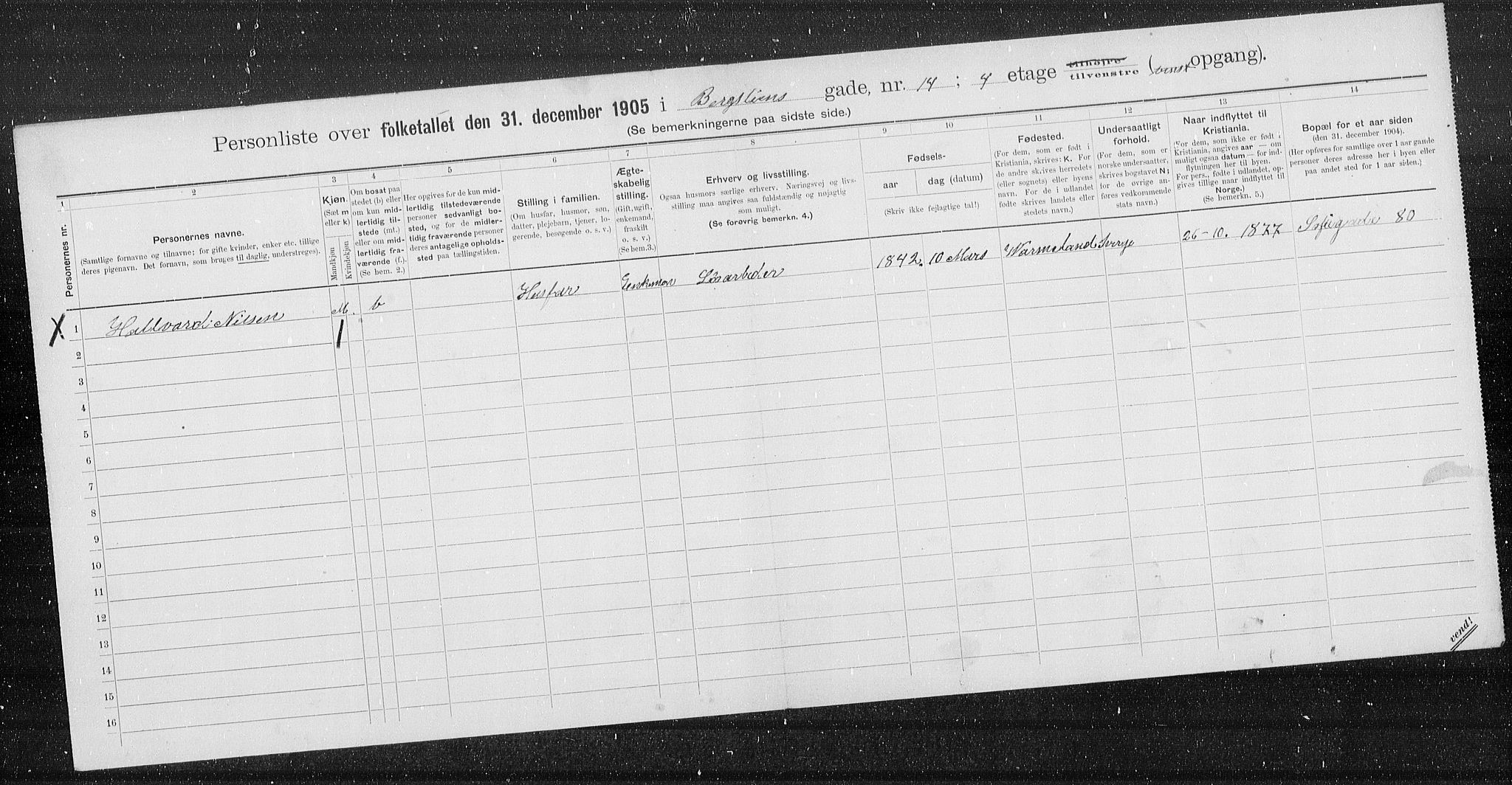 OBA, Kommunal folketelling 31.12.1905 for Kristiania kjøpstad, 1905, s. 2211