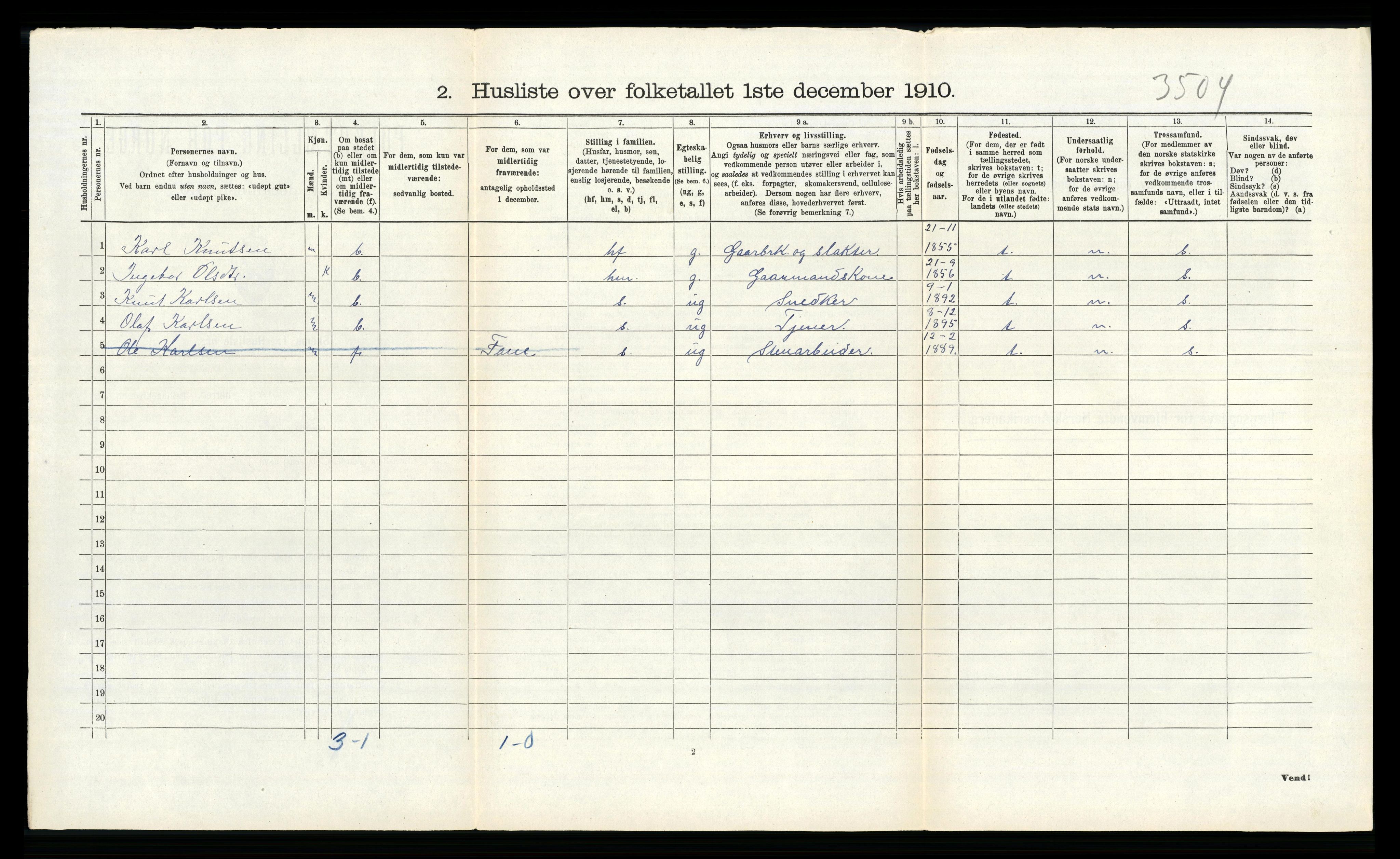RA, Folketelling 1910 for 1257 Alversund herred, 1910, s. 95