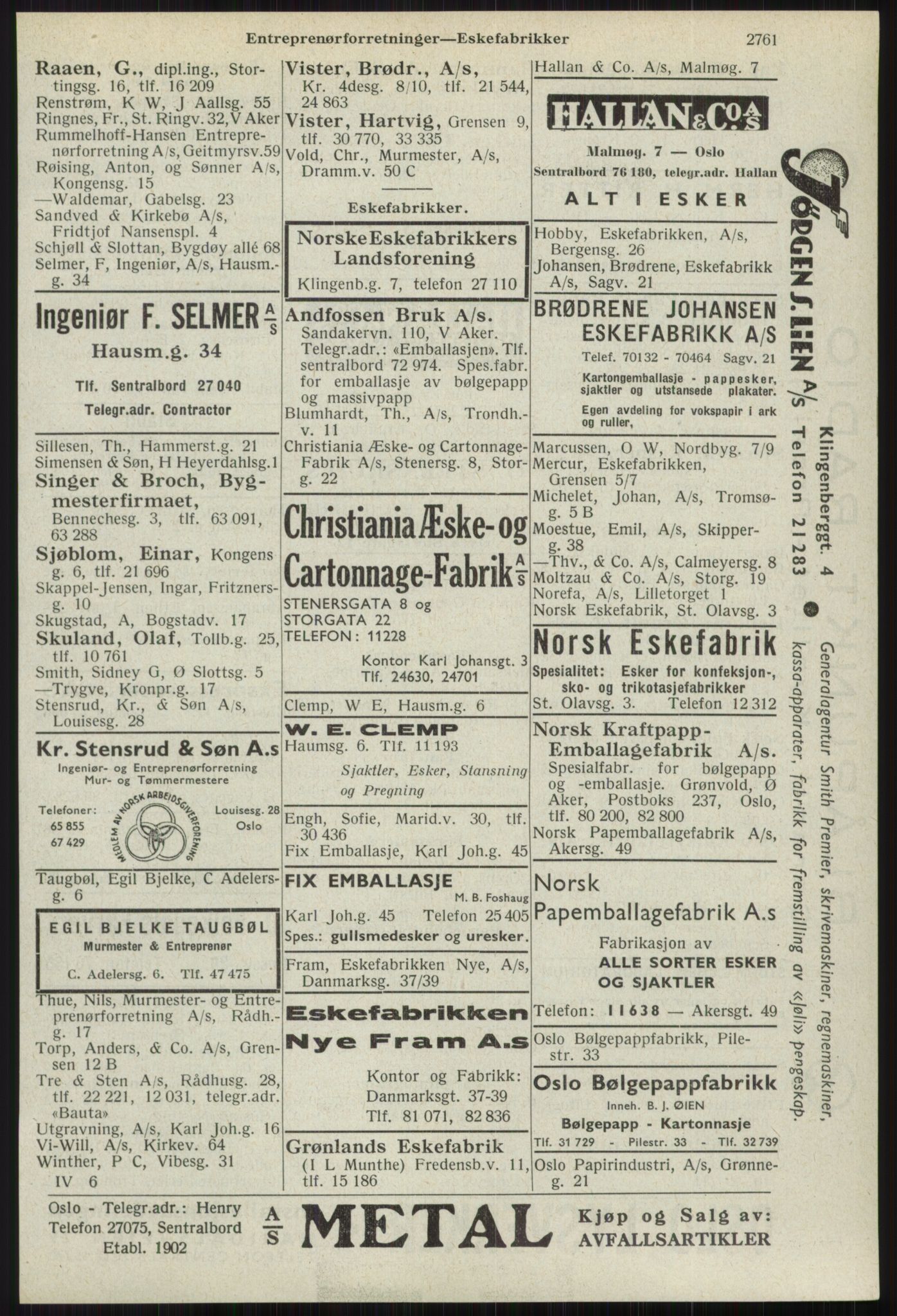 Kristiania/Oslo adressebok, PUBL/-, 1941, s. 2761