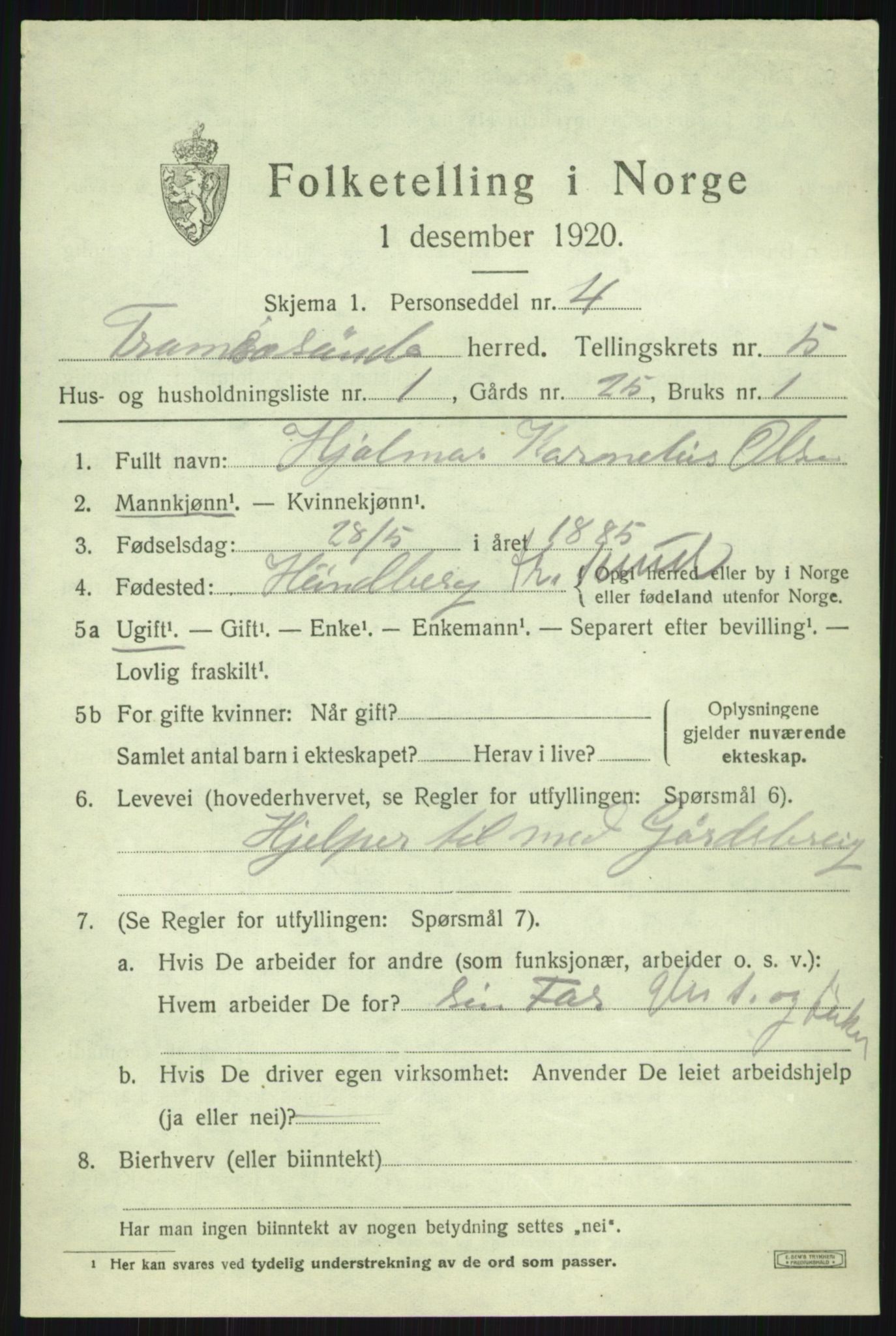 SATØ, Folketelling 1920 for 1934 Tromsøysund herred, 1920, s. 4728