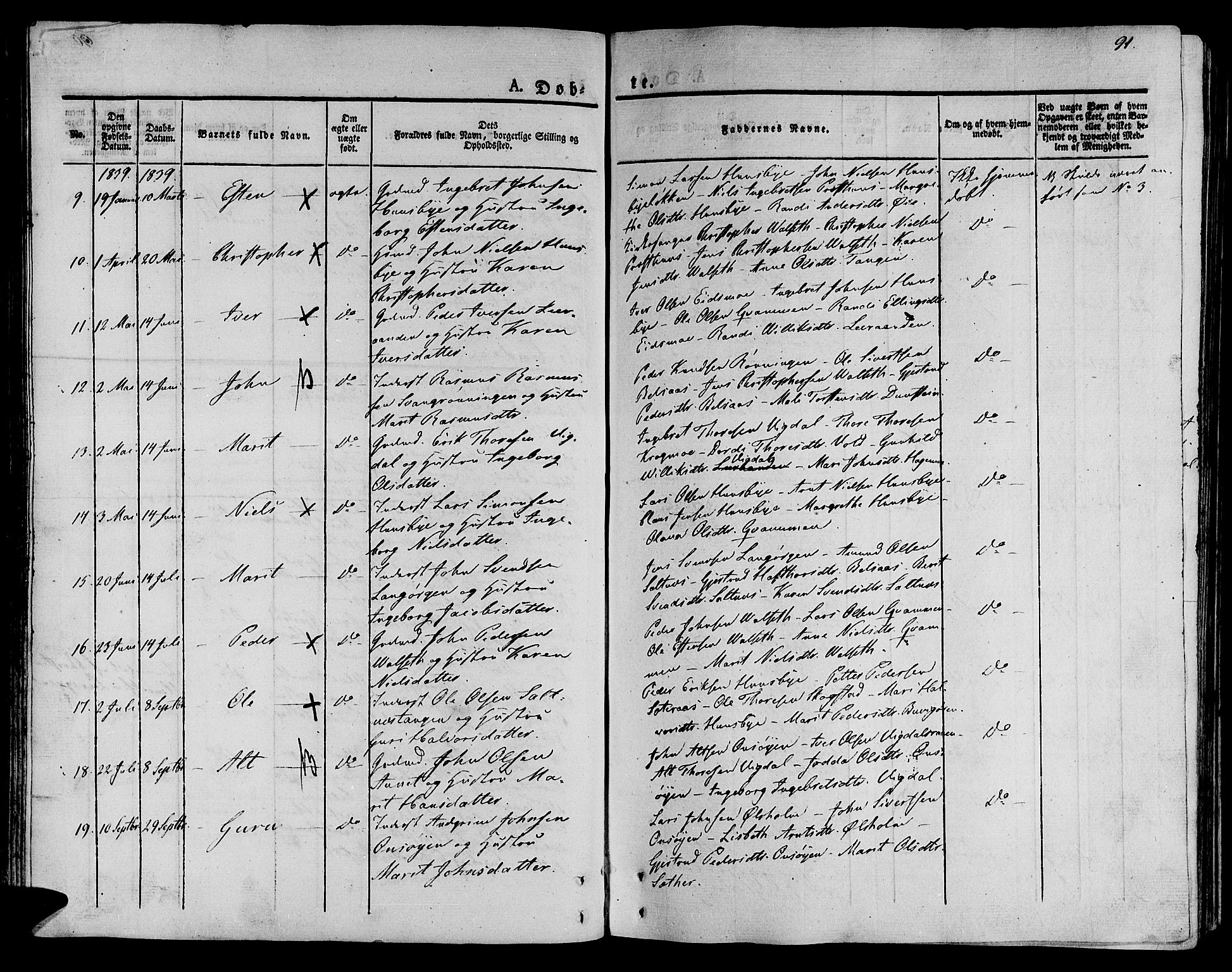 Ministerialprotokoller, klokkerbøker og fødselsregistre - Sør-Trøndelag, SAT/A-1456/612/L0375: Ministerialbok nr. 612A07 /2, 1829-1845, s. 91