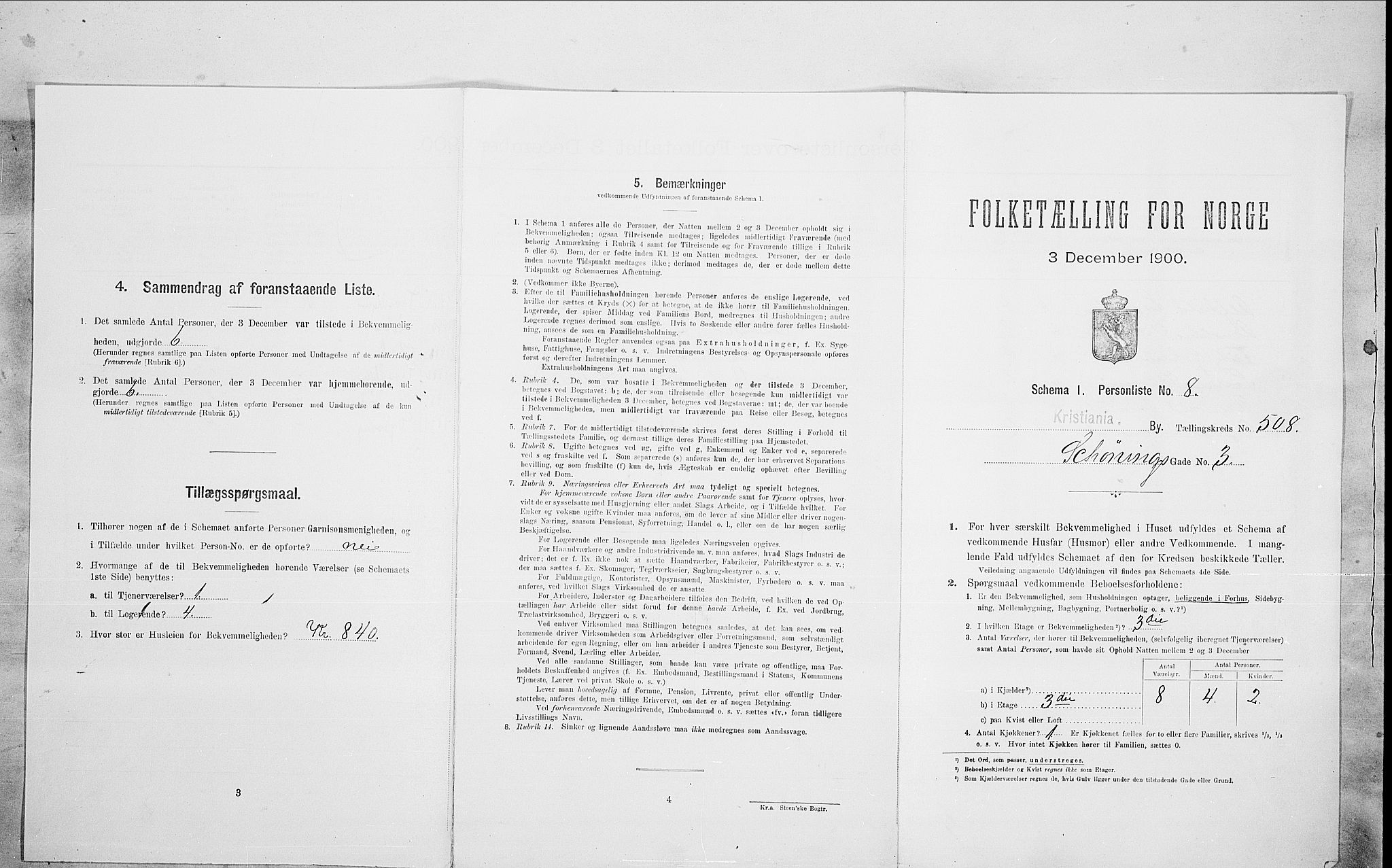 SAO, Folketelling 1900 for 0301 Kristiania kjøpstad, 1900, s. 83089