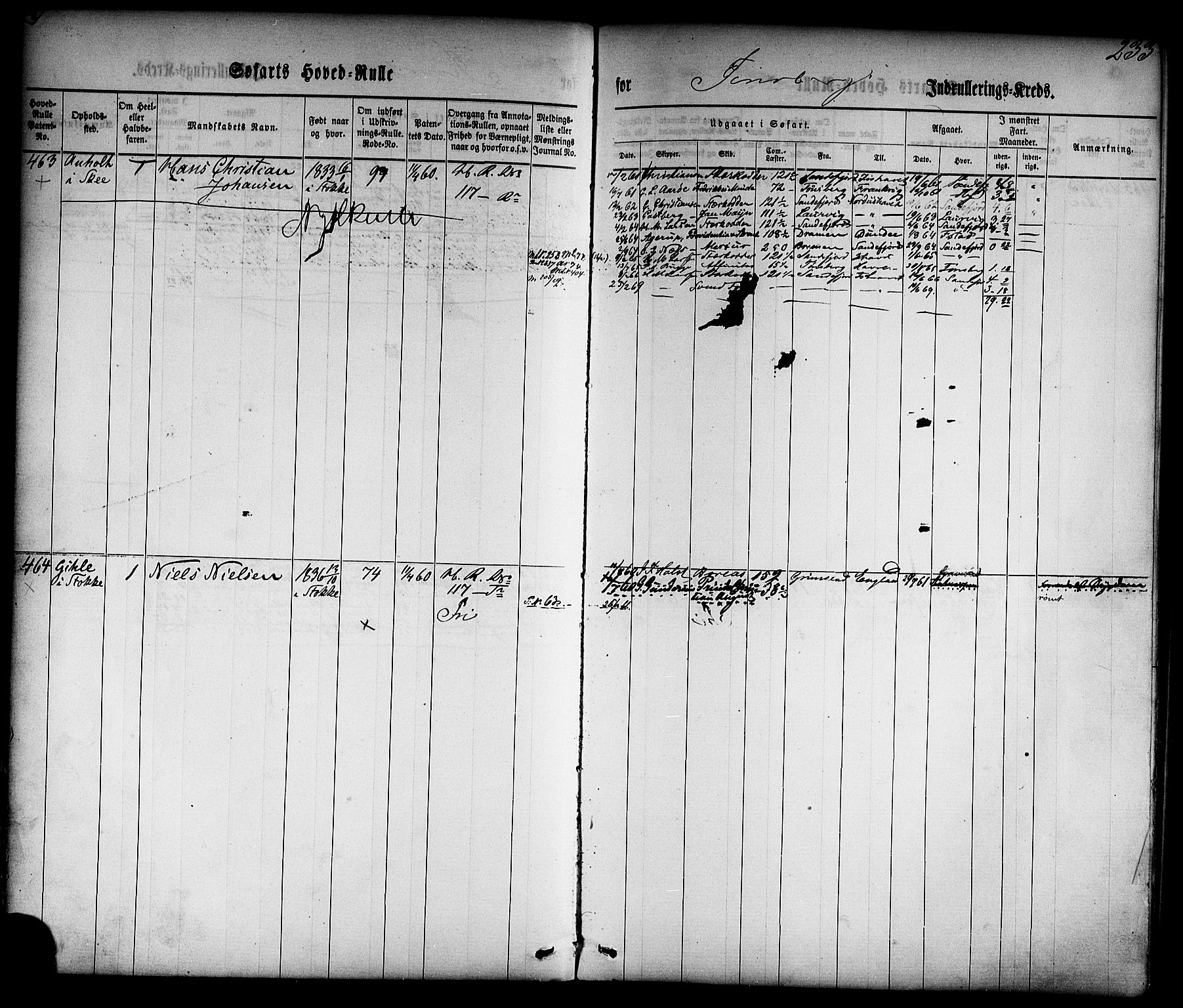 Tønsberg innrulleringskontor, AV/SAKO-A-786/F/Fc/Fca/L0001: Hovedrulle Patent nr. 1-1428, 1860-1861, s. 272