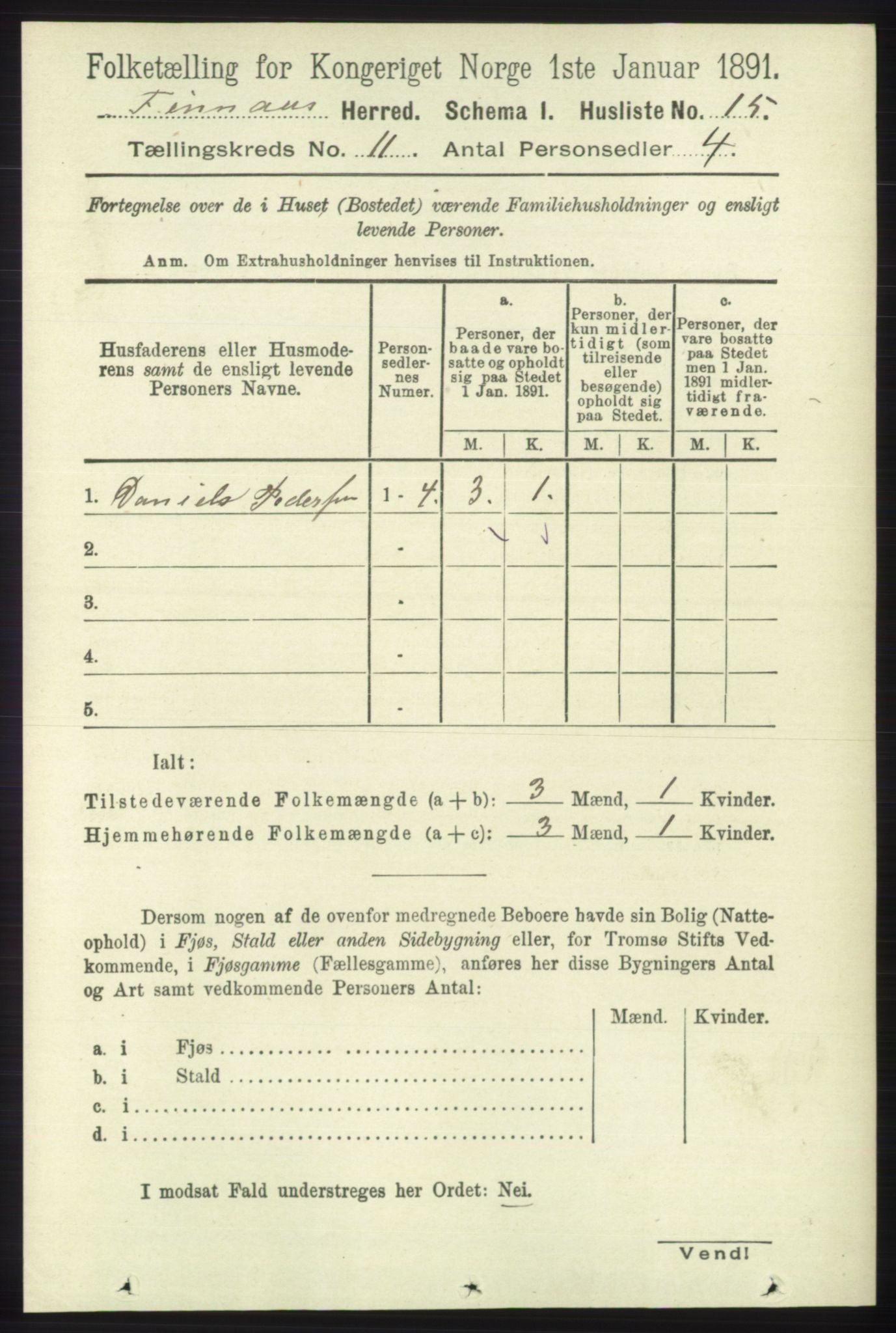 RA, Folketelling 1891 for 1218 Finnås herred, 1891, s. 5117