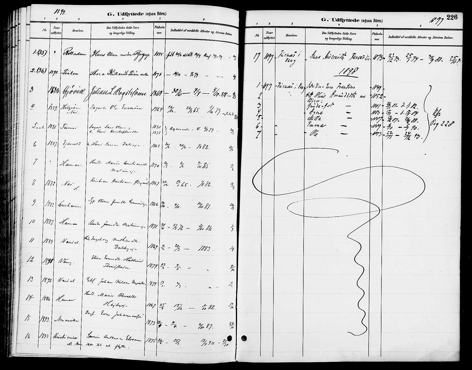 Ringsaker prestekontor, AV/SAH-PREST-014/L/La/L0014: Klokkerbok nr. 14, 1891-1904, s. 226