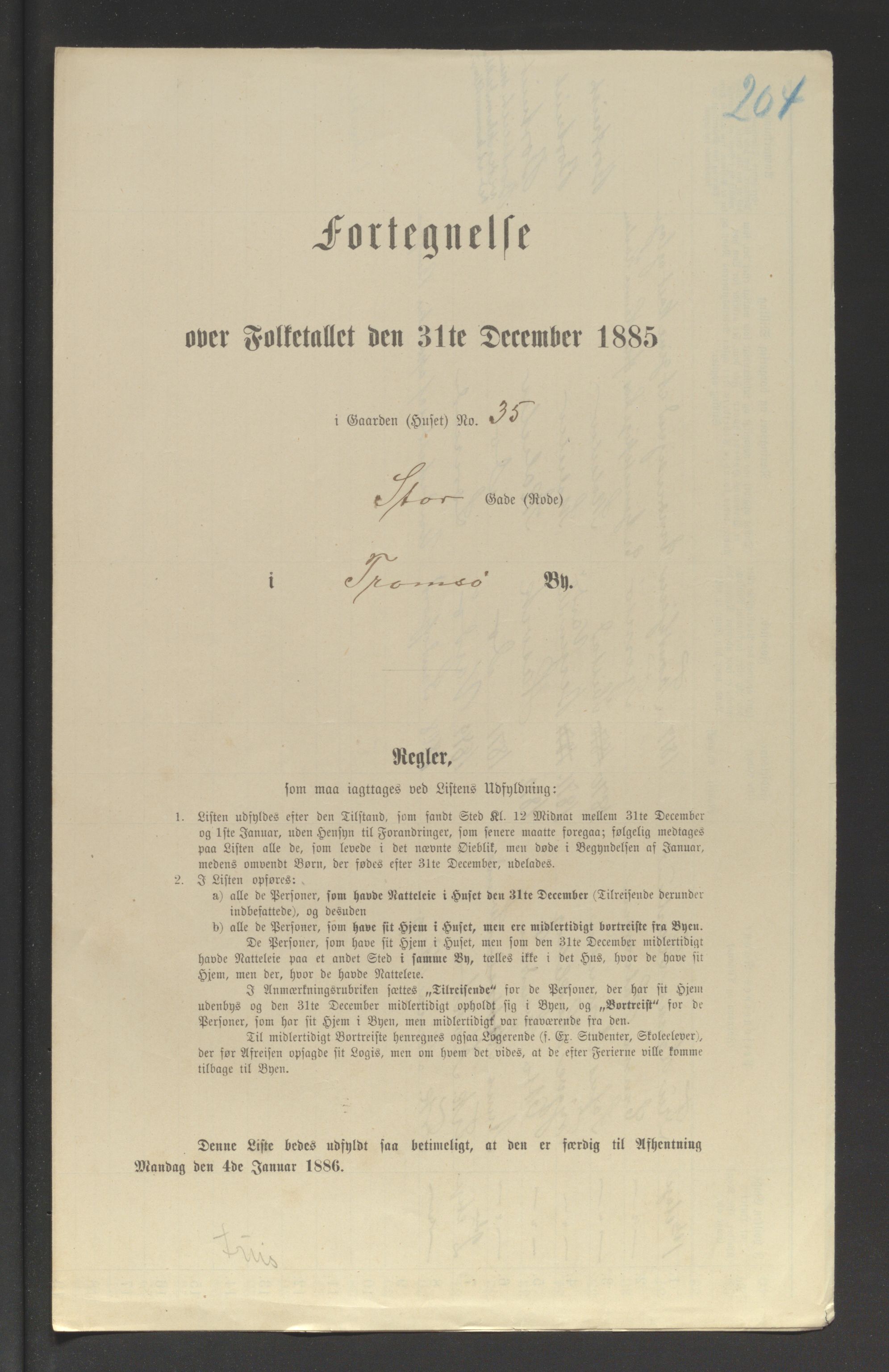 SATØ, Folketelling 1885 for 1902 Tromsø kjøpstad, 1885, s. 204a