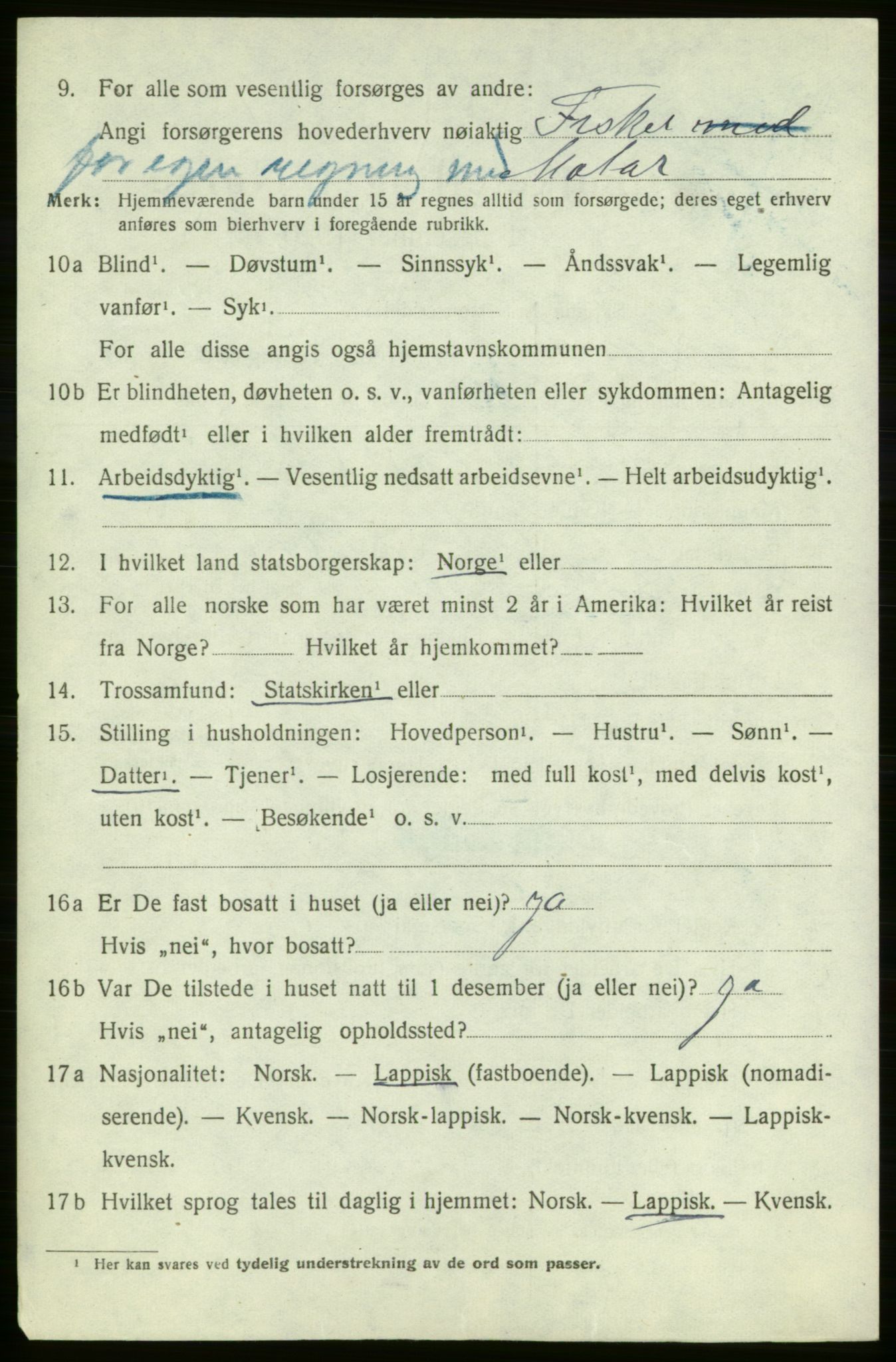 SATØ, Folketelling 1920 for 2017 Kvalsund herred, 1920, s. 607