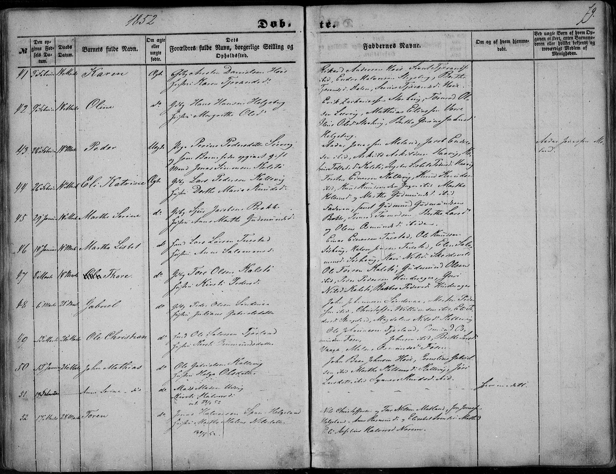 Avaldsnes sokneprestkontor, AV/SAST-A -101851/H/Ha/Haa/L0008: Ministerialbok nr. A 8, 1847-1857, s. 79