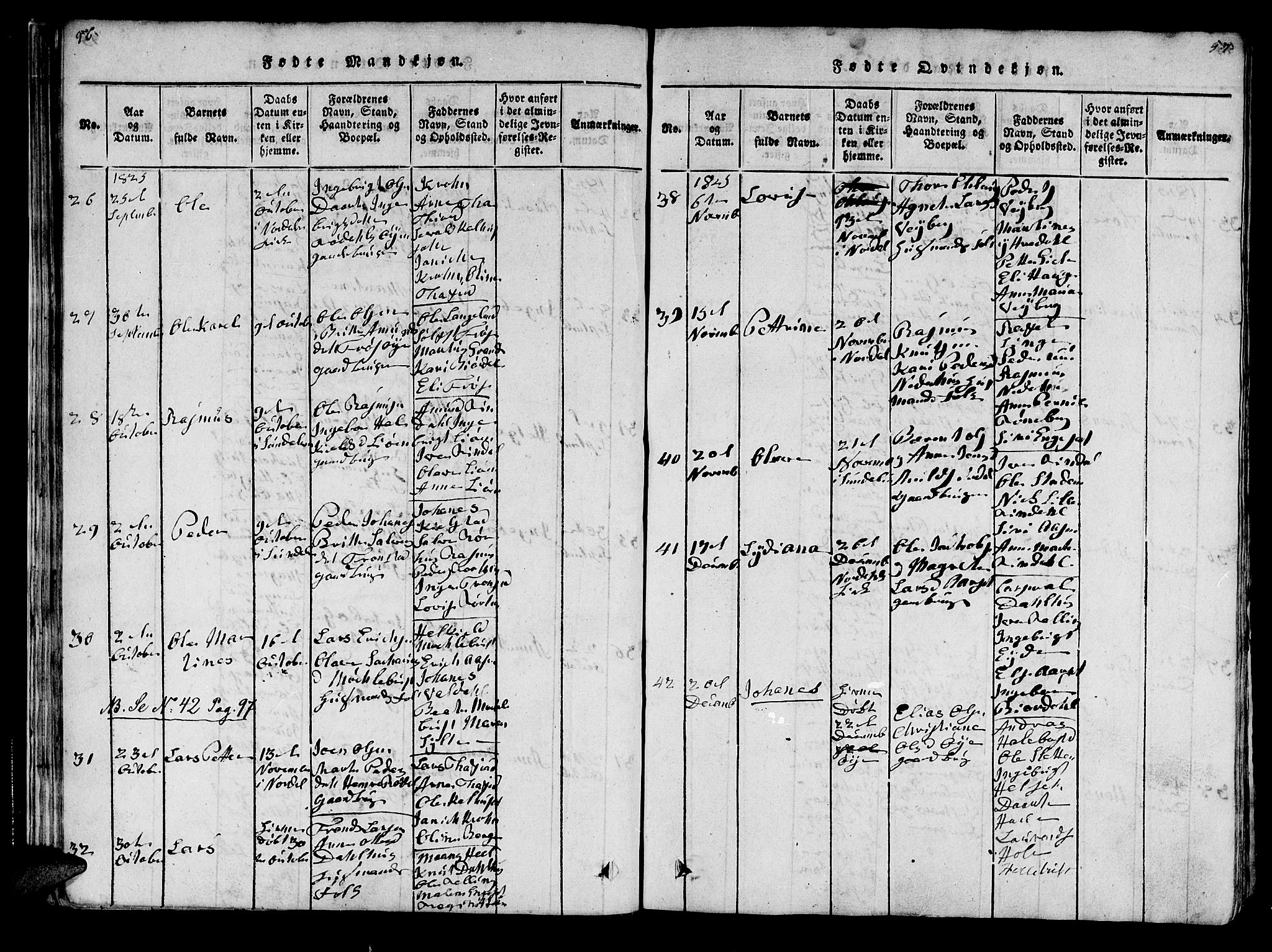 Ministerialprotokoller, klokkerbøker og fødselsregistre - Møre og Romsdal, AV/SAT-A-1454/519/L0246: Ministerialbok nr. 519A05, 1817-1834, s. 96-97