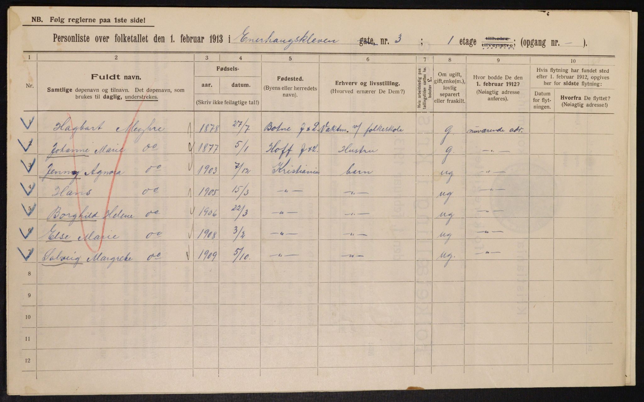 OBA, Kommunal folketelling 1.2.1913 for Kristiania, 1913, s. 21804