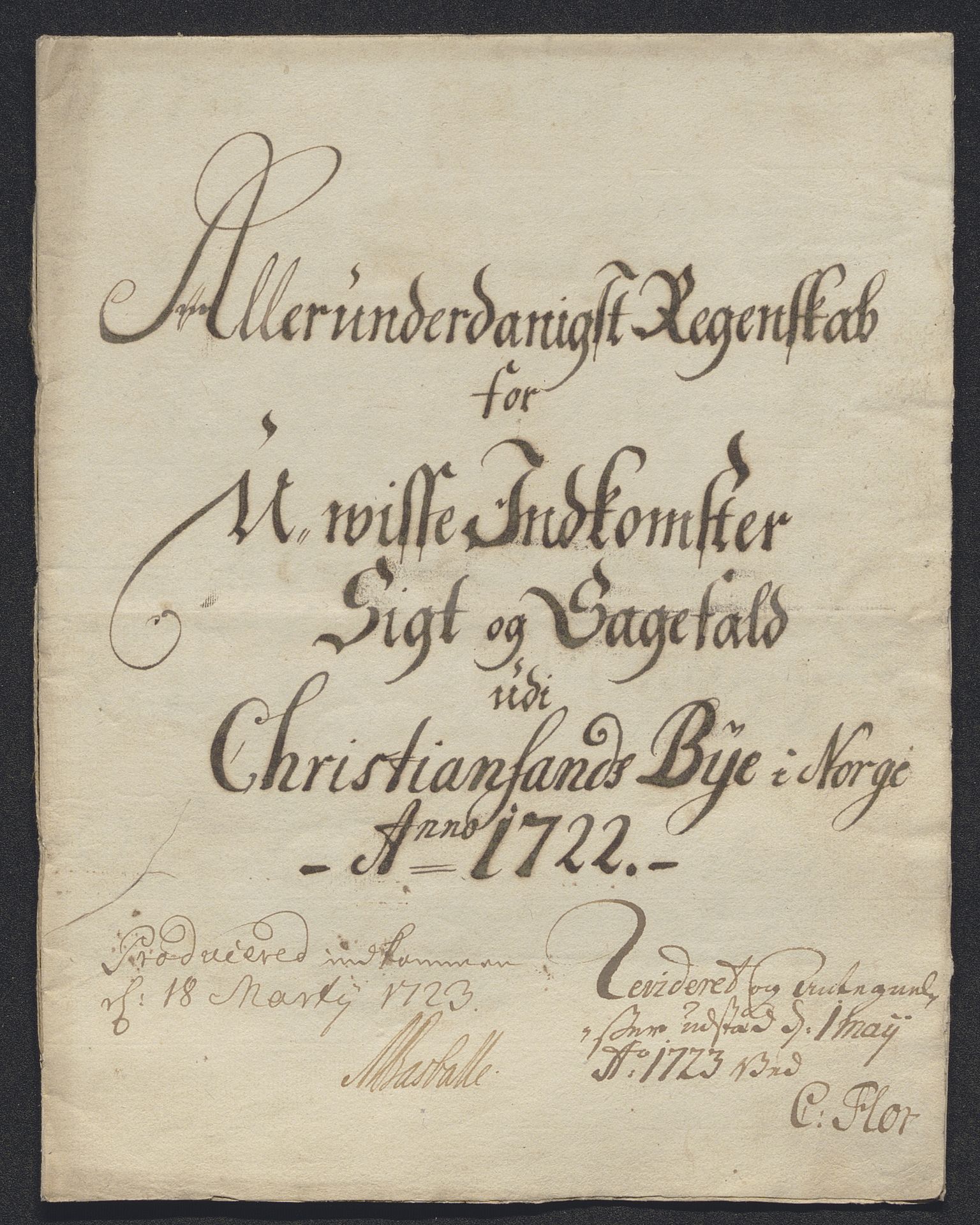 Rentekammeret inntil 1814, Reviderte regnskaper, Byregnskaper, AV/RA-EA-4066/R/Rm/L0286: [M19] Sikt og sakefall, 1719-1727, s. 81