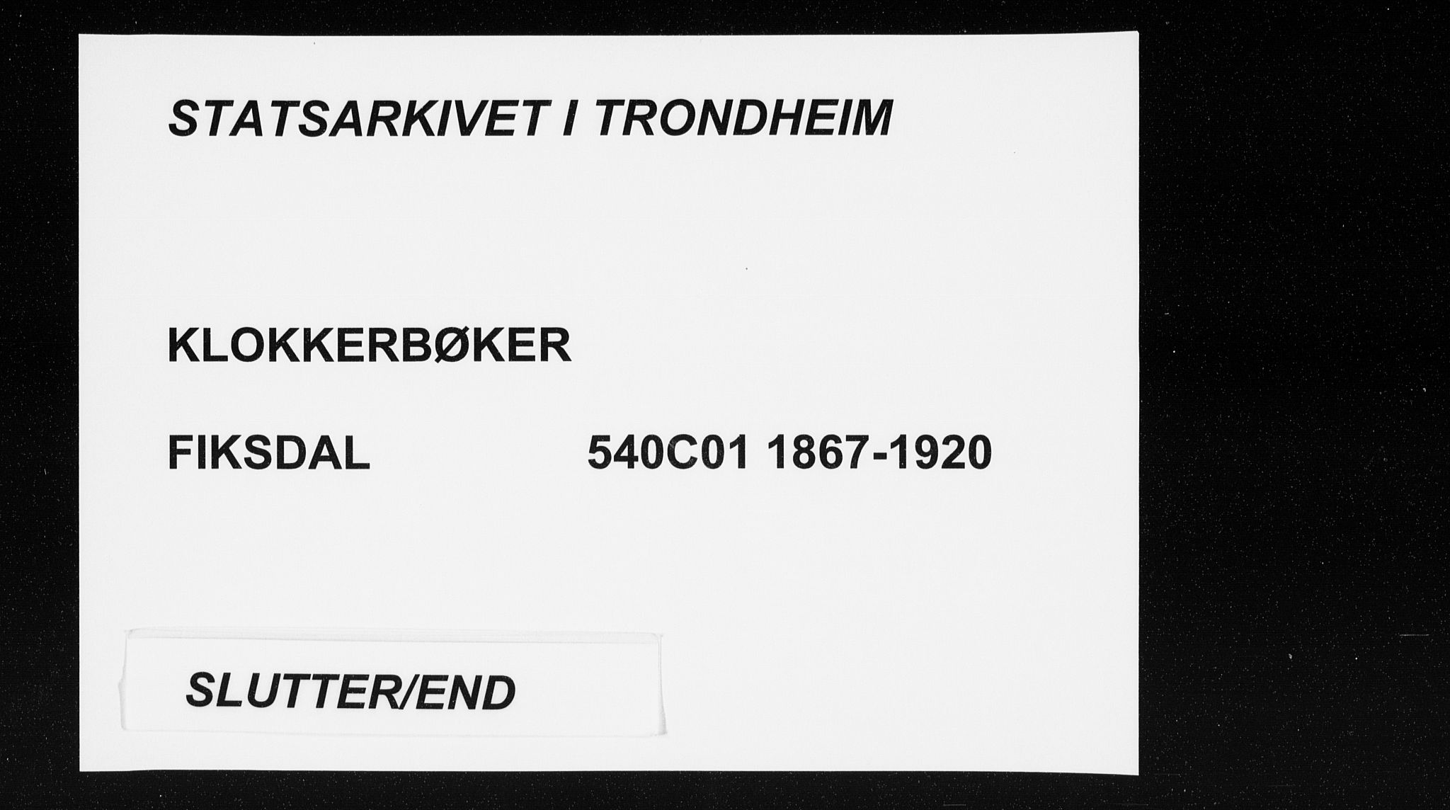 Ministerialprotokoller, klokkerbøker og fødselsregistre - Møre og Romsdal, AV/SAT-A-1454/540/L0541: Klokkerbok nr. 540C01, 1867-1920